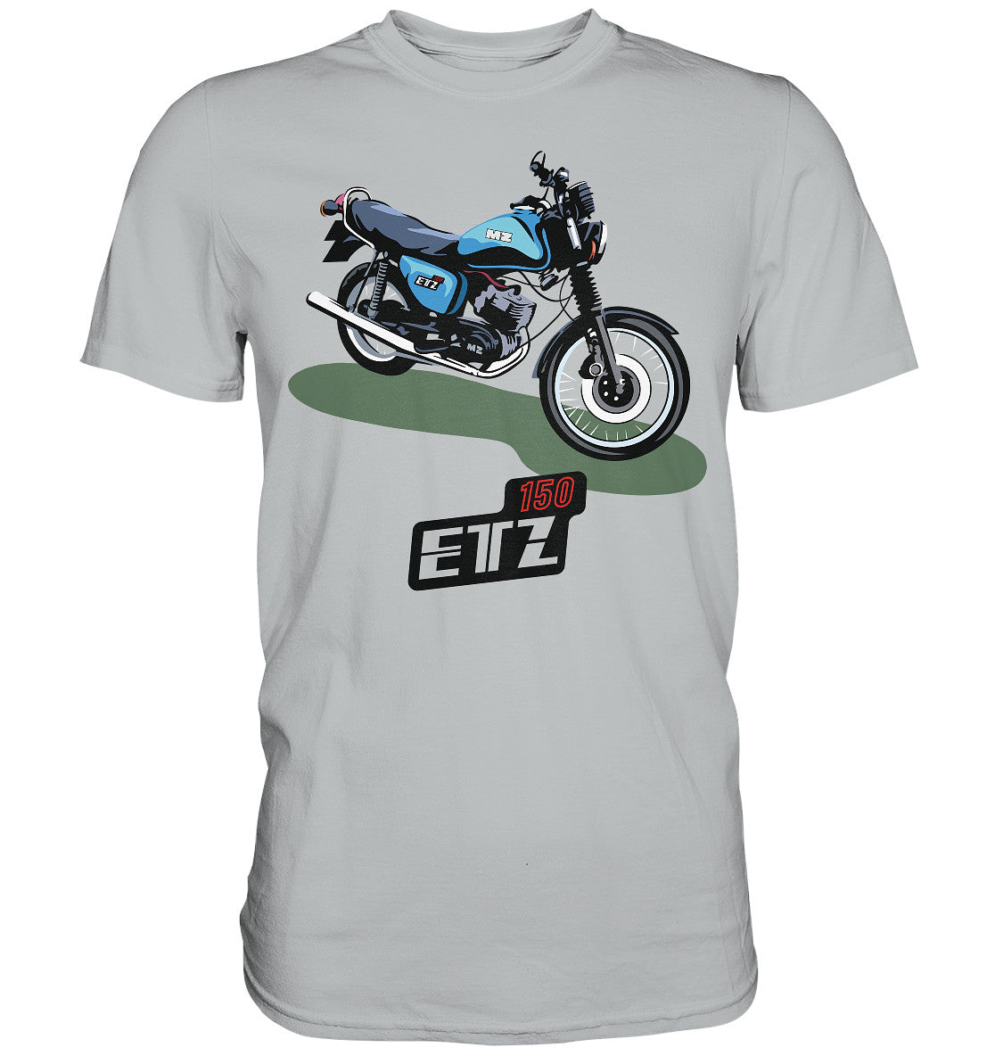 DDR Ostalgie Shirt Unisex • MZ ETZ 150 BLAU (ORIGINAL DDR-PLAKAT)