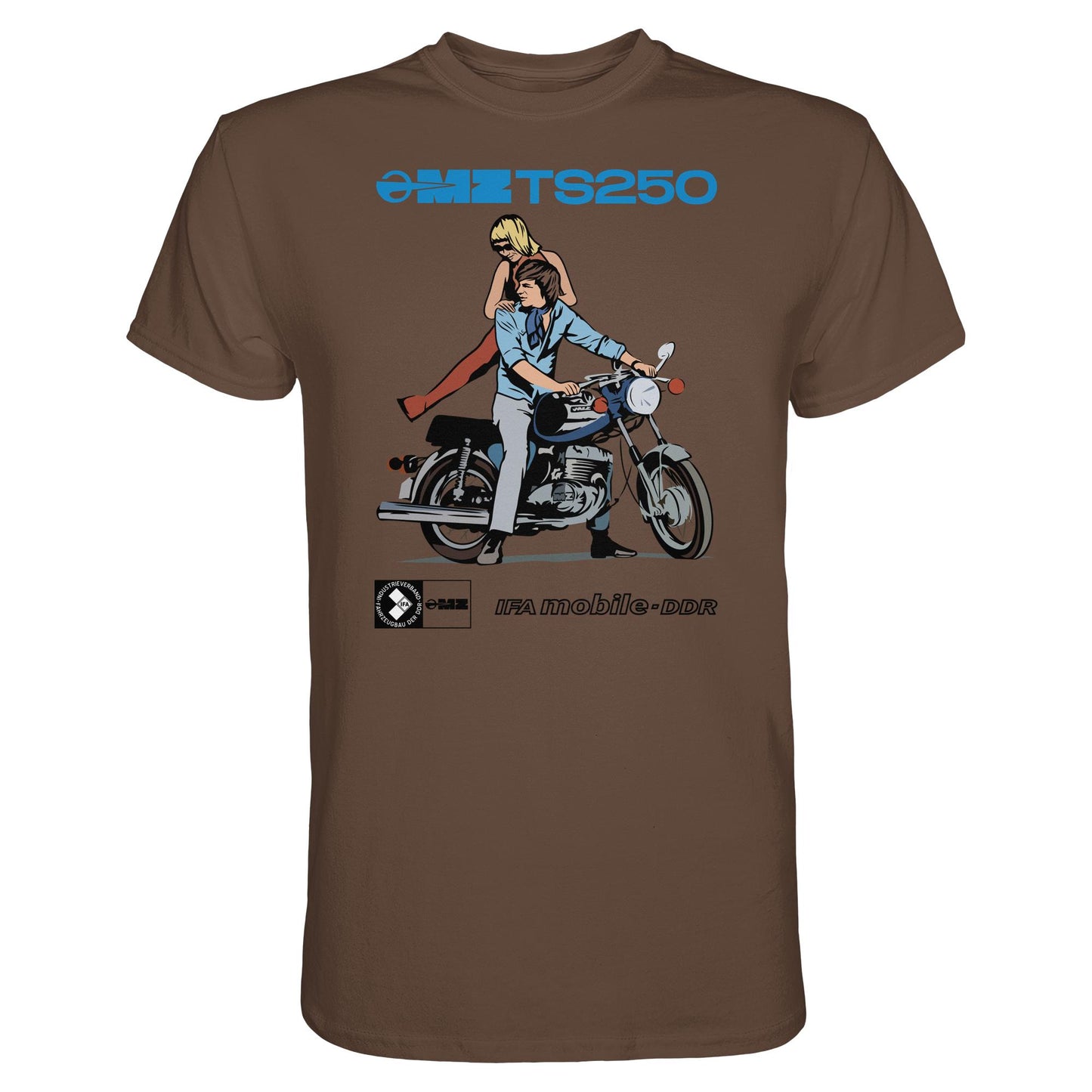 DDR Ostalgie Shirt Unisex • MZ TS 250 BLAU (ORIGINAL DDR-PLAKAT)
