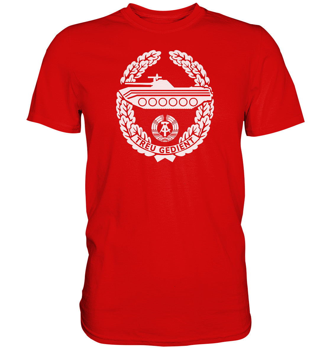 DDR Ostalgie Shirt Unisex • NVA-ORDEN - TREU GEDIENT - MOT. SCHÜTZENTRUPPEN