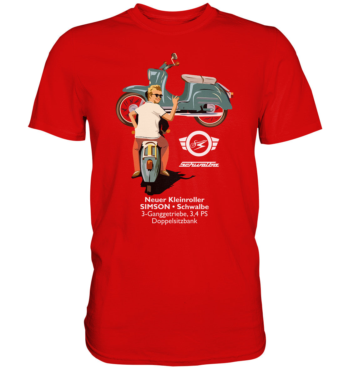 DDR Ostalgie Shirt Unisex • SIMSON SCHWALBE - ORIGINAL WERBUNG 1964 - PLAKAT