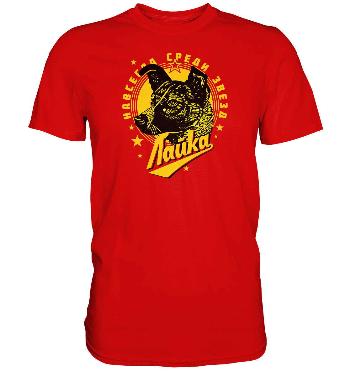 PREMIUM SHIRT UNISEX • LAIKA - ERSTES LEBEWESEN IM WELTRAUM
