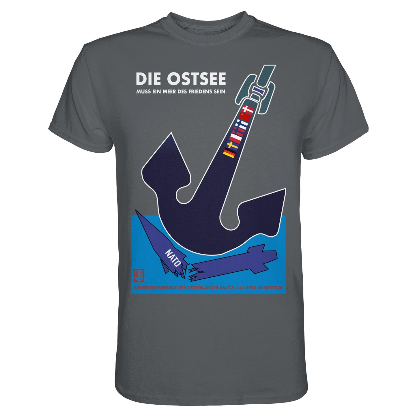 DDR Ostalgie Shirt Unisex • DIE OSTSEE MUSS EIN MEER DES FRIEDENS SEIN, ARBEITERKONFERENZ 1958