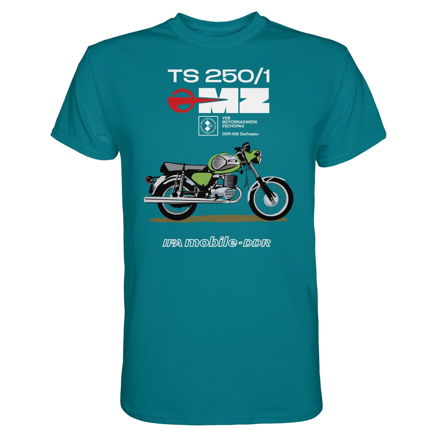 DDR Ostalgie Shirt Unisex • MZ TS 250 GRÜN (ORIGINAL DDR-PLAKAT)