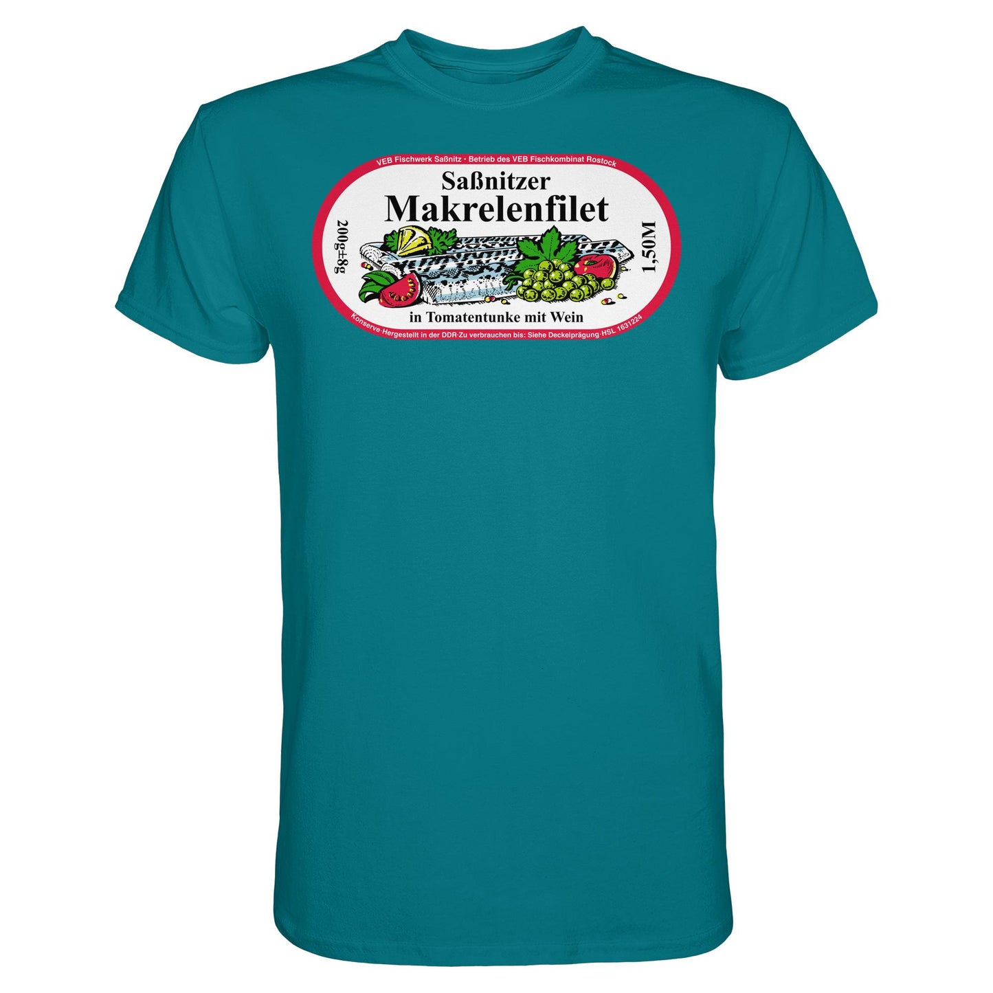DDR Ostalgie Shirt Unisex • SASSNITZER MAKRELENFILET - VEB FISCHWERK