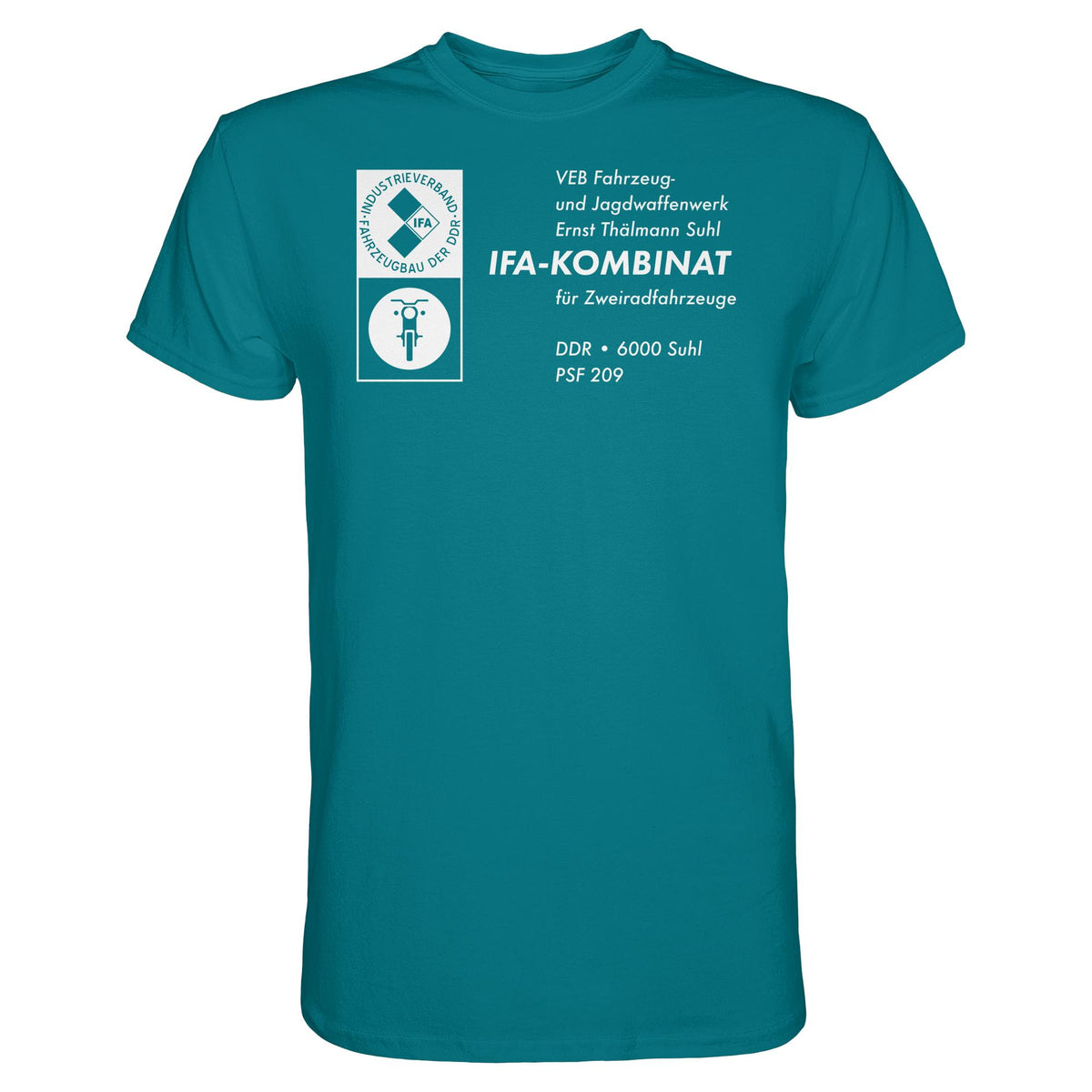 DDR Ostalgie Shirt Unisex • VEB FAHRZEUG- UND JAGDWAFFENWERK ERNST THÄLMANN SUHL