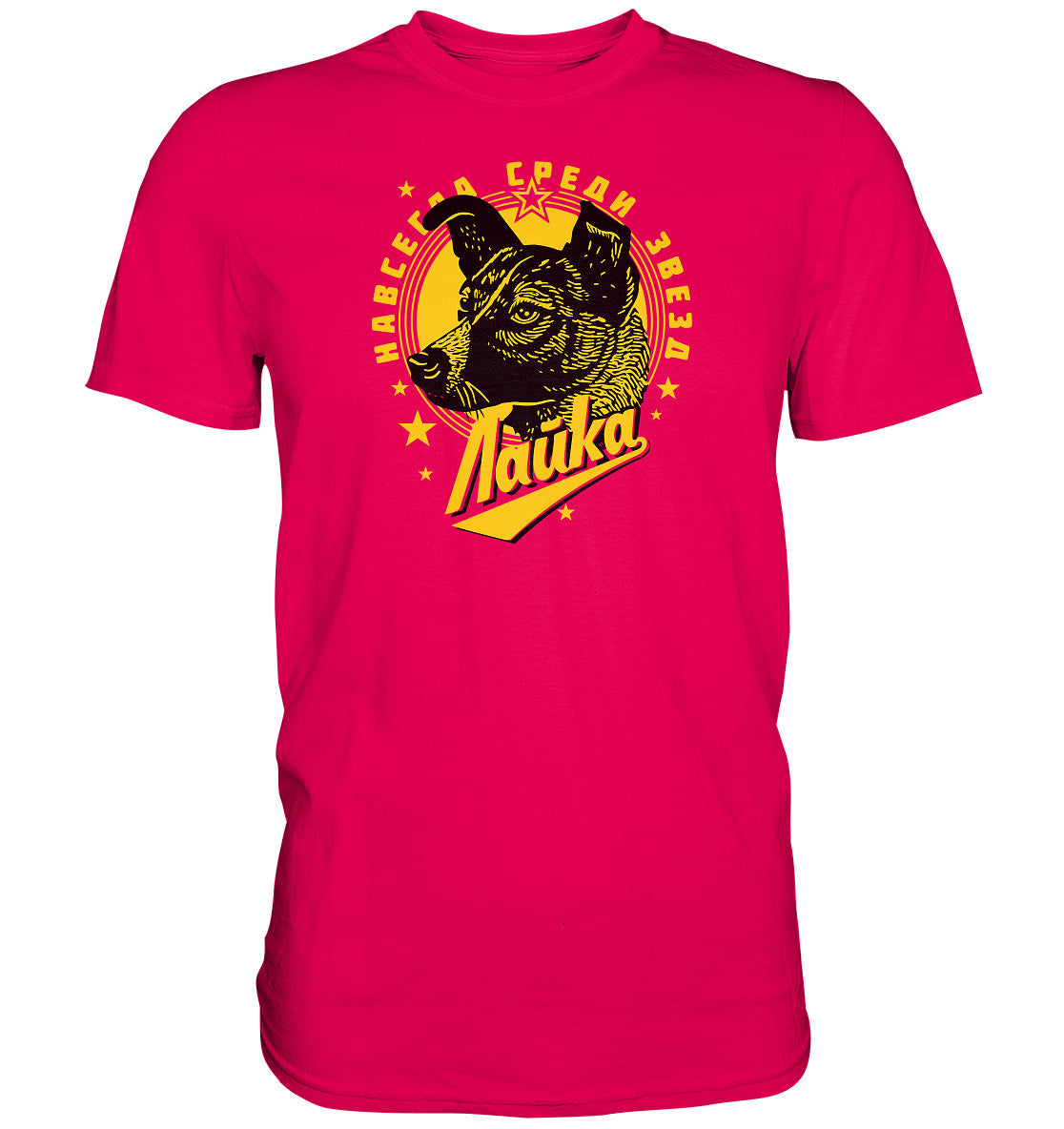 PREMIUM SHIRT UNISEX • LAIKA - ERSTES LEBEWESEN IM WELTRAUM