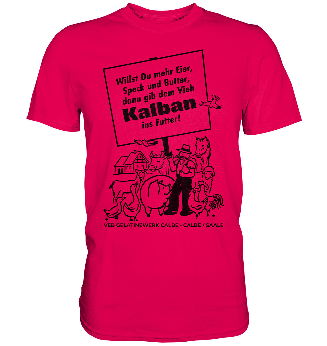 DDR Ostalgie Shirt Unisex • KALBAN, VEB GELATINEWERK CALBE - ORIGINALPLAKAT