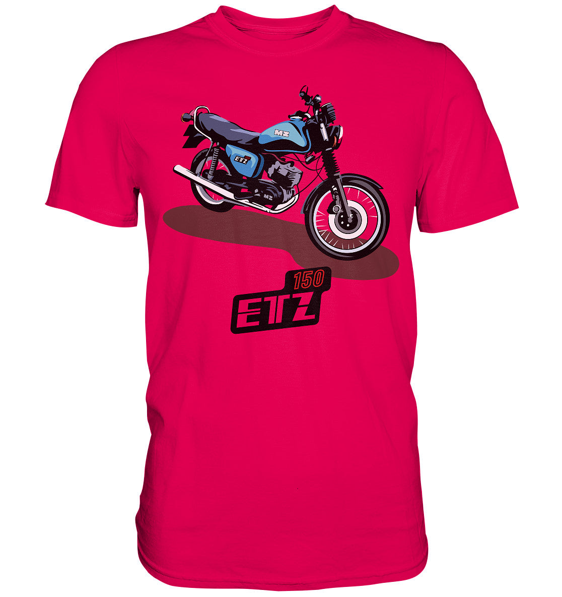 DDR Ostalgie Shirt Unisex • MZ ETZ 150 BLAU (ORIGINAL DDR-PLAKAT)