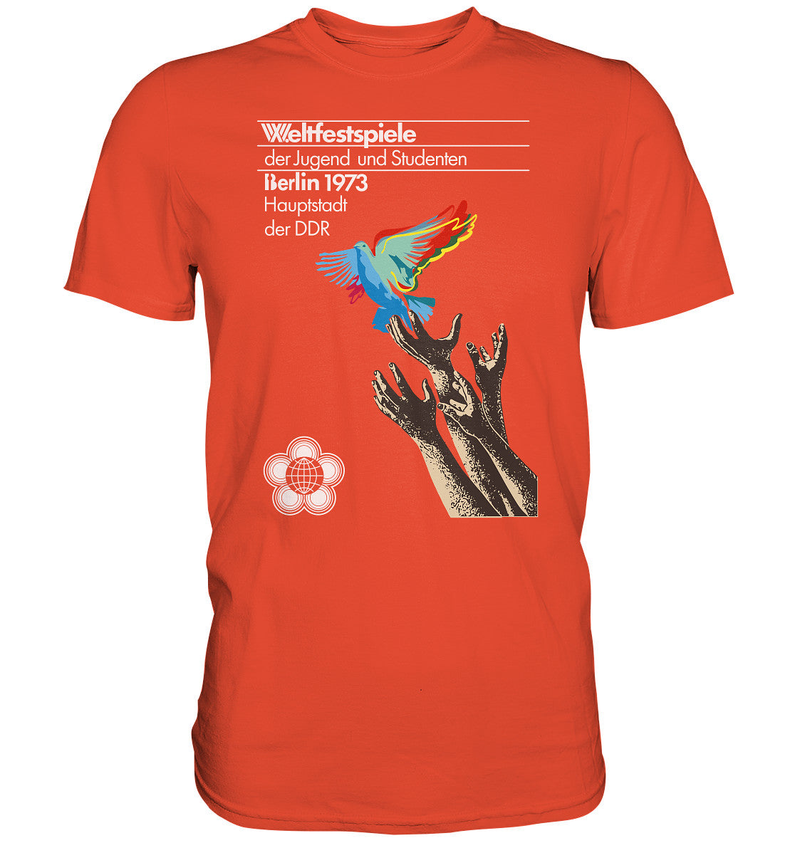 DDR Ostalgie Shirt Unisex • WELTFESTSPIELE BERLIN, DDR 1973 - FRIEDENSTAUBE