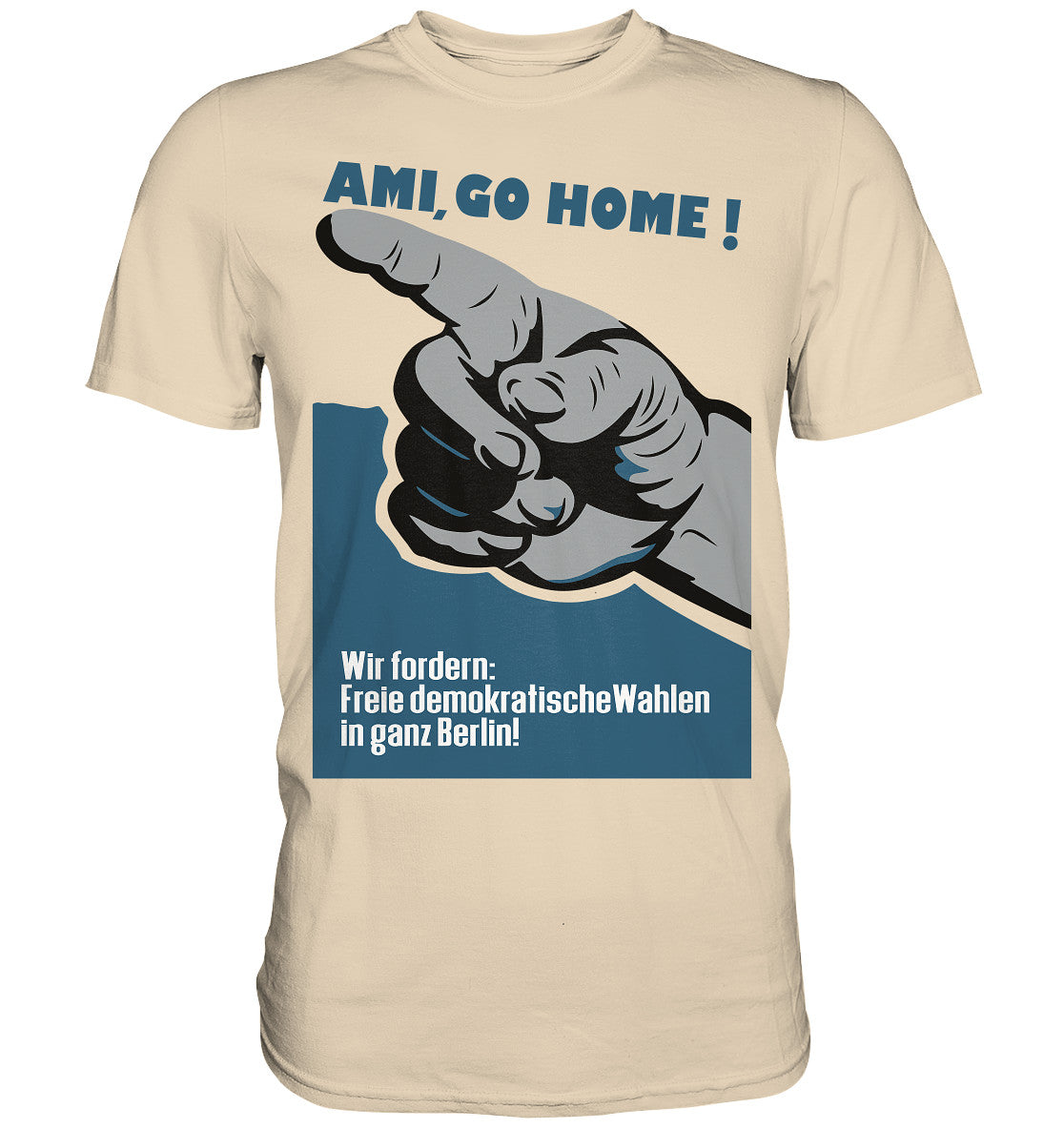 DDR Ostalgie Shirt Unisex • AMI GO HOME! ORIGINALPLAKAT 1950