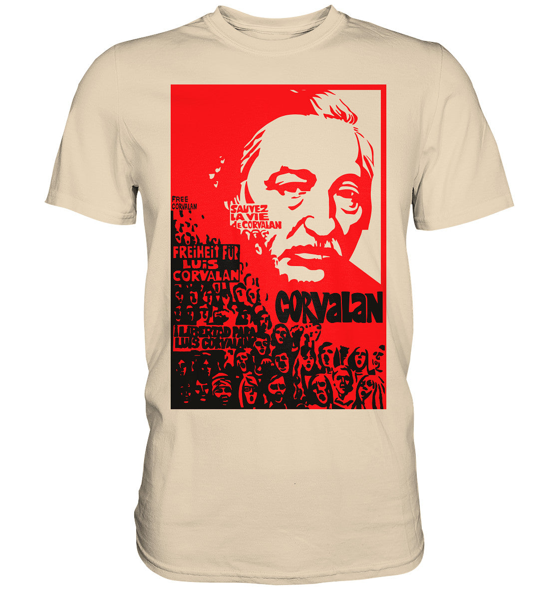 DDR Ostalgie Shirt Unisex • FREIHEIT FÜR LUIS CORVALAN (DDR ORIGINAL-PLAKAT)