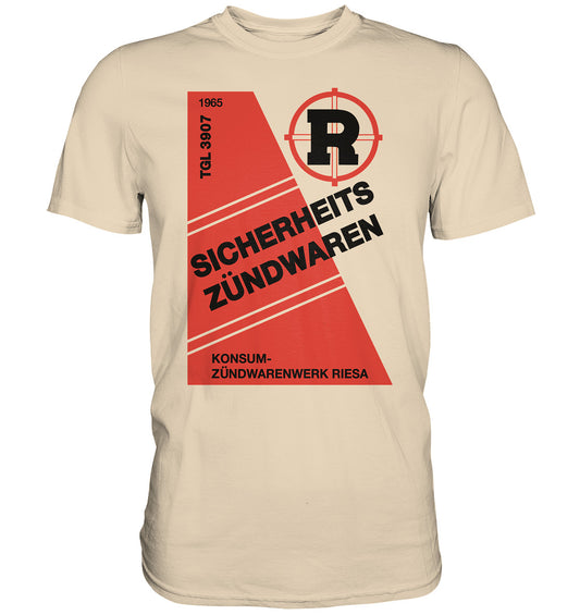 DDR Ostalgie Shirt Unisex • RIESA SICHERHEITSZÜNDWAREN