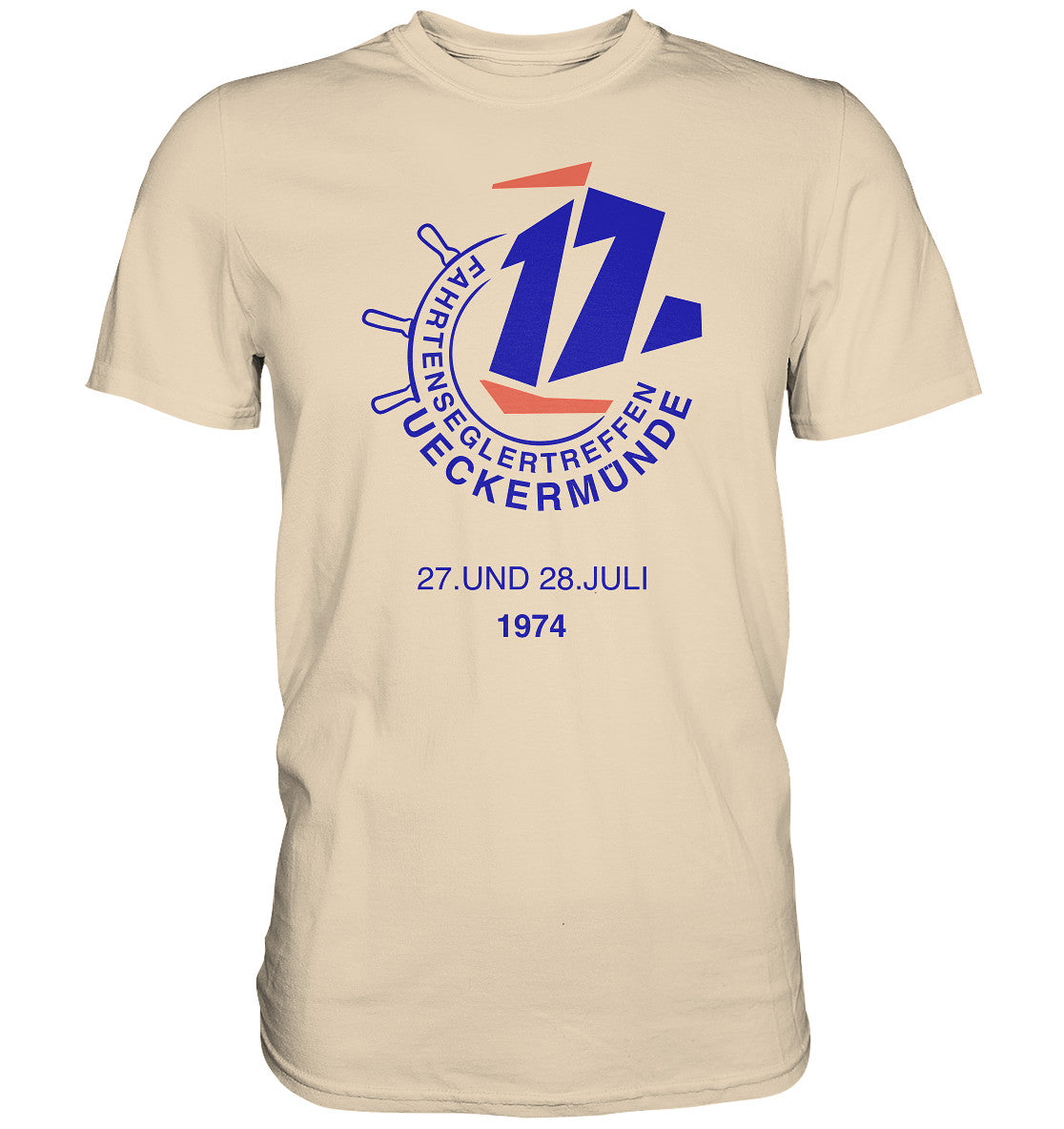 DDR Ostalgie Shirt Unisex • FAHRTENSEGLERTREFFEN UCKERMÜNDE 1974 - hell