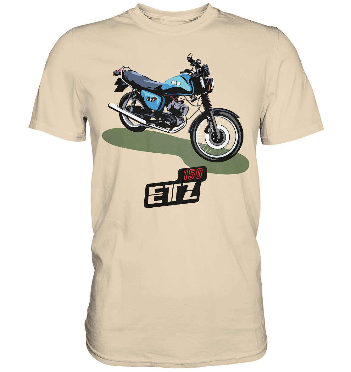 DDR Ostalgie Shirt Unisex • MZ ETZ 150 BLAU (ORIGINAL DDR-PLAKAT)