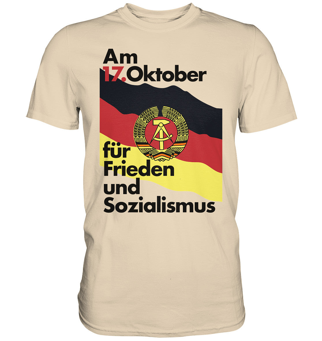 DDR Ostalgie Shirt Unisex • FÜR FRIEDEN UND SOZIALISMUS (ORIGINAL DDR-PLAKAT)
