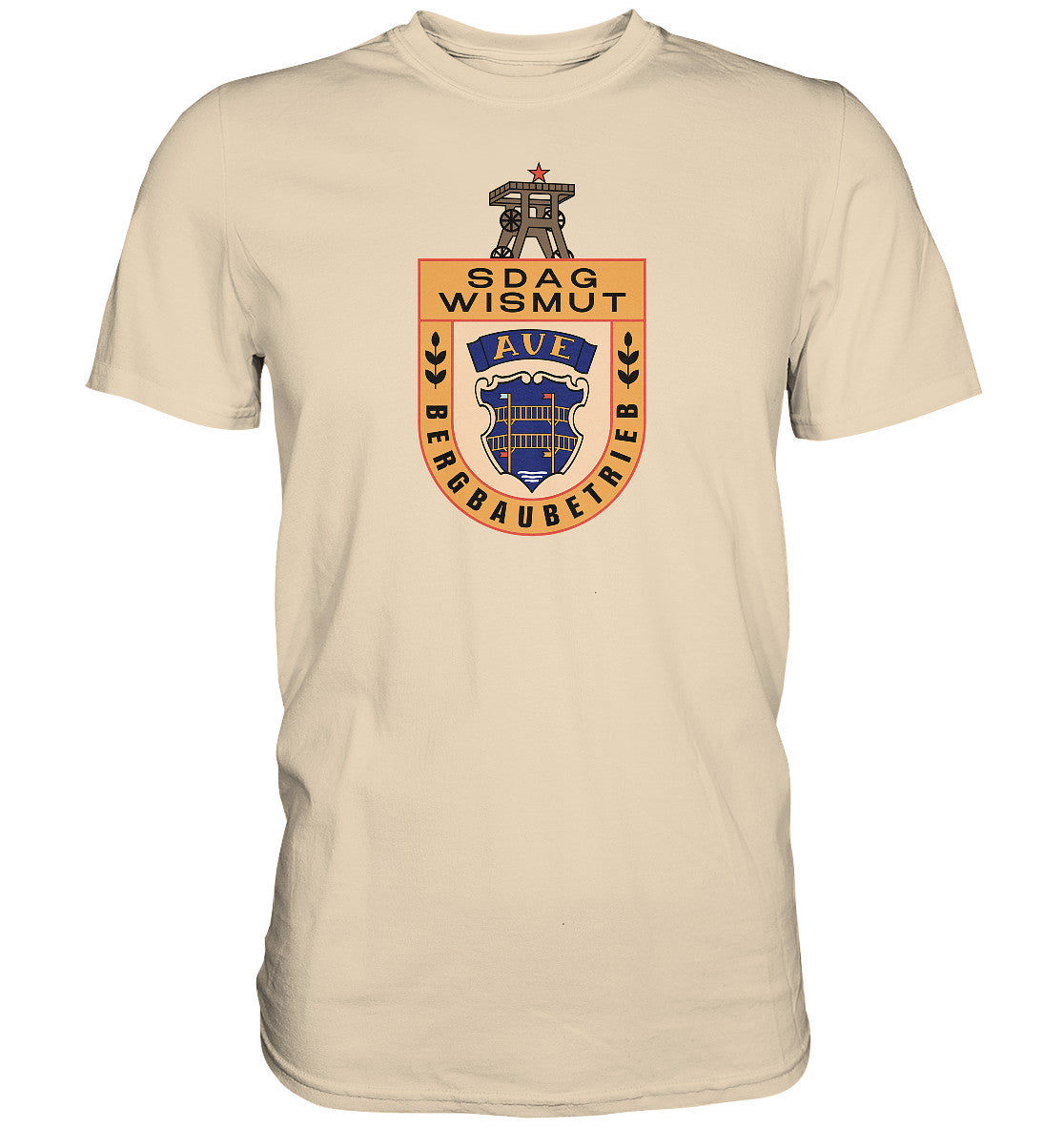 DDR Ostalgie Shirt Unisex • SDAG WISMUT AUE - ABZEICHEN