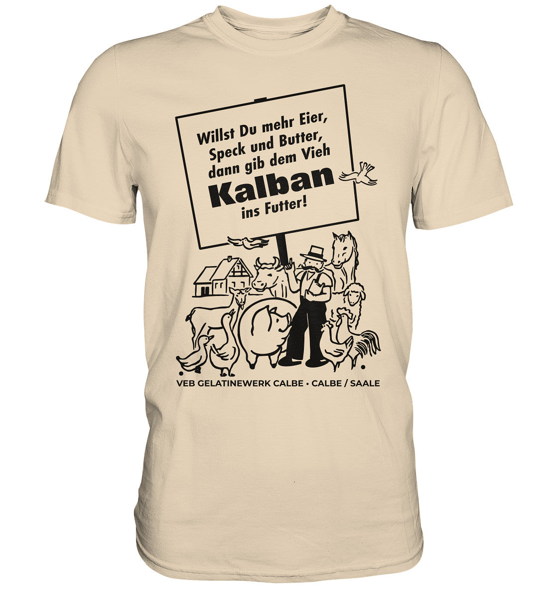 DDR Ostalgie Shirt Unisex • KALBAN, VEB GELATINEWERK CALBE - ORIGINALPLAKAT