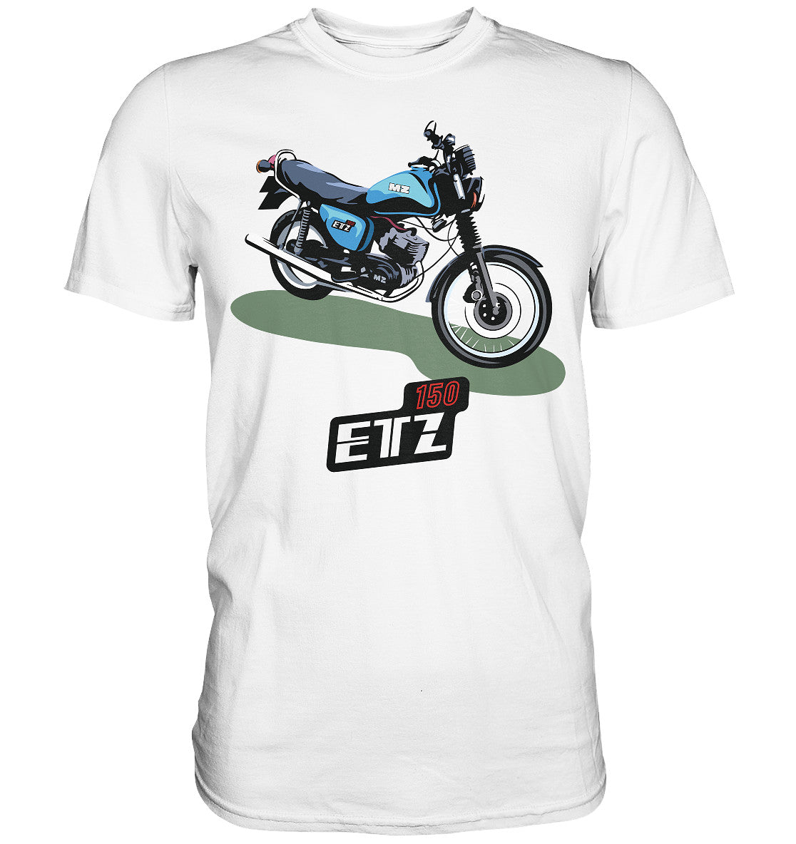 DDR Ostalgie Shirt Unisex • MZ ETZ 150 BLAU (ORIGINAL DDR-PLAKAT)