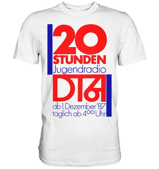 DDR Ostalgie Shirt Unisex • 20 STUNDEN JUGENDRADIO DT64