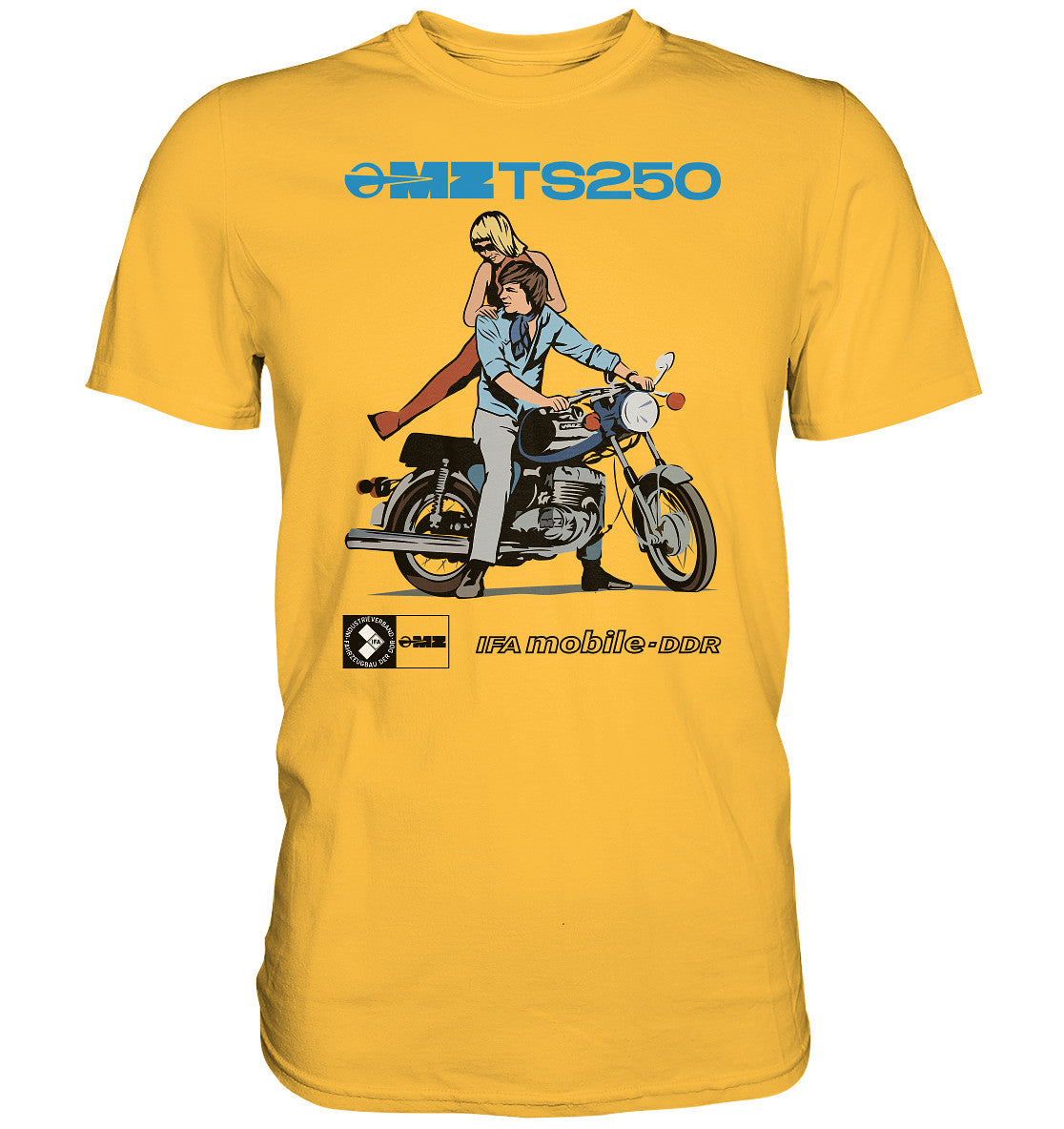 DDR Ostalgie Shirt Unisex • MZ TS 250 BLAU (ORIGINAL DDR-PLAKAT)