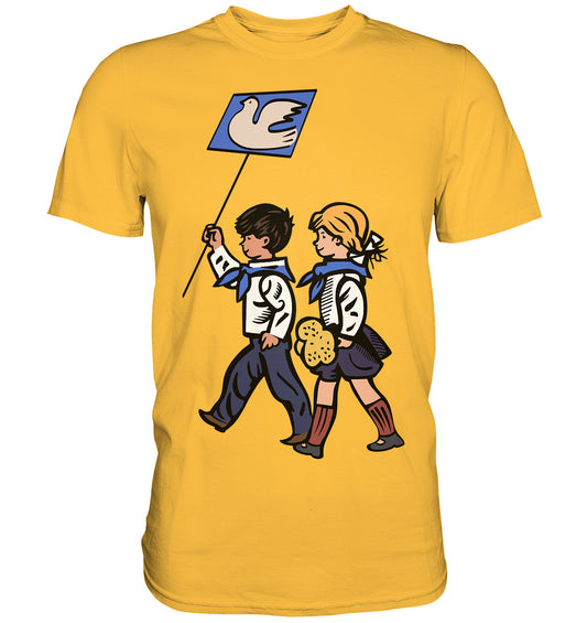 DDR Ostalgie Shirt Unisex • KLEINE WEISSE FRIEDENSTAUBE - ILLUSTRATION UNSERE FIBEL