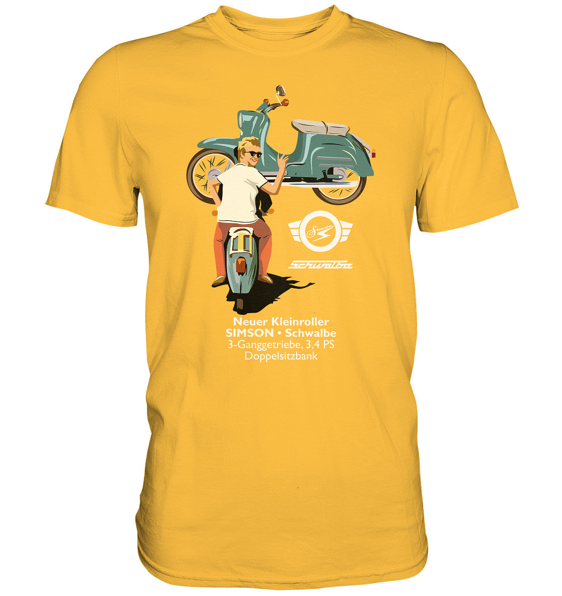 DDR Ostalgie Shirt Unisex • SIMSON SCHWALBE - ORIGINAL WERBUNG 1964 - PLAKAT