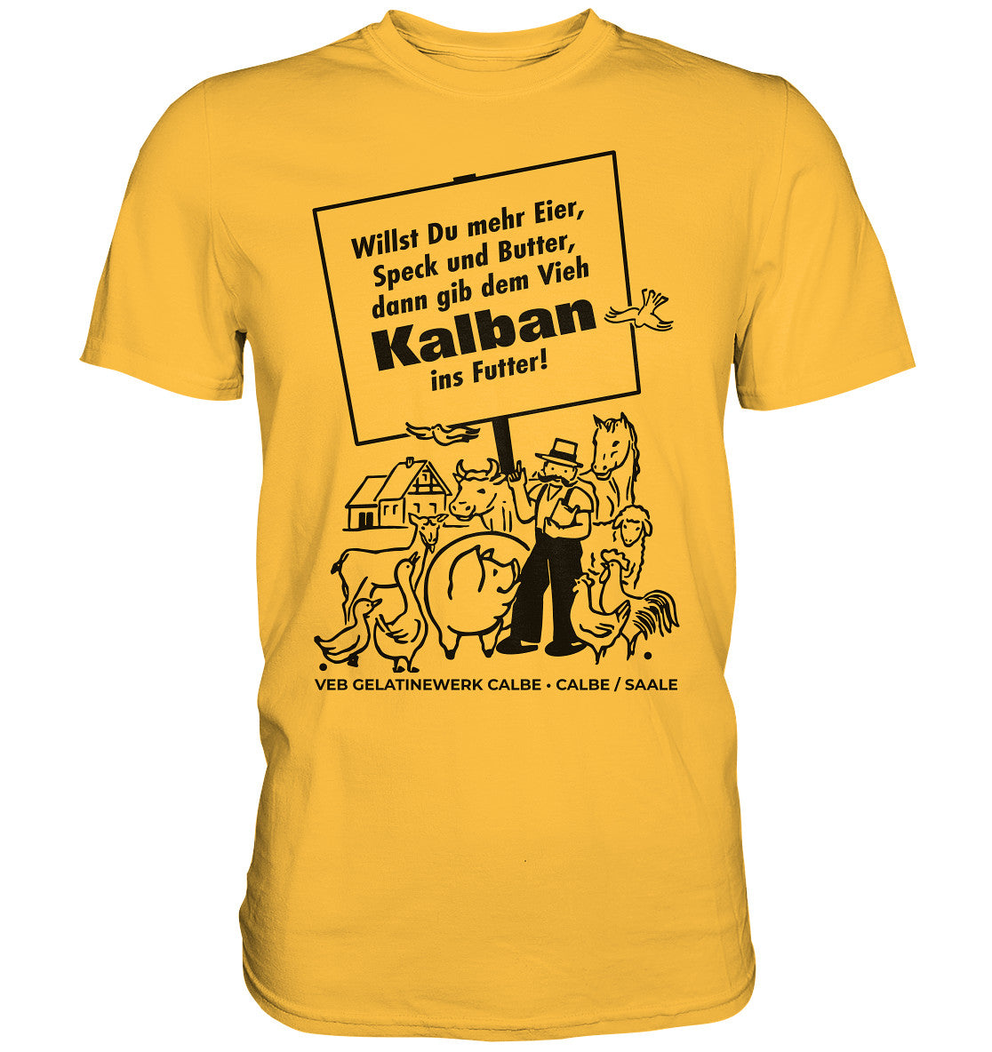 DDR Ostalgie Shirt Unisex • KALBAN, VEB GELATINEWERK CALBE - ORIGINALPLAKAT