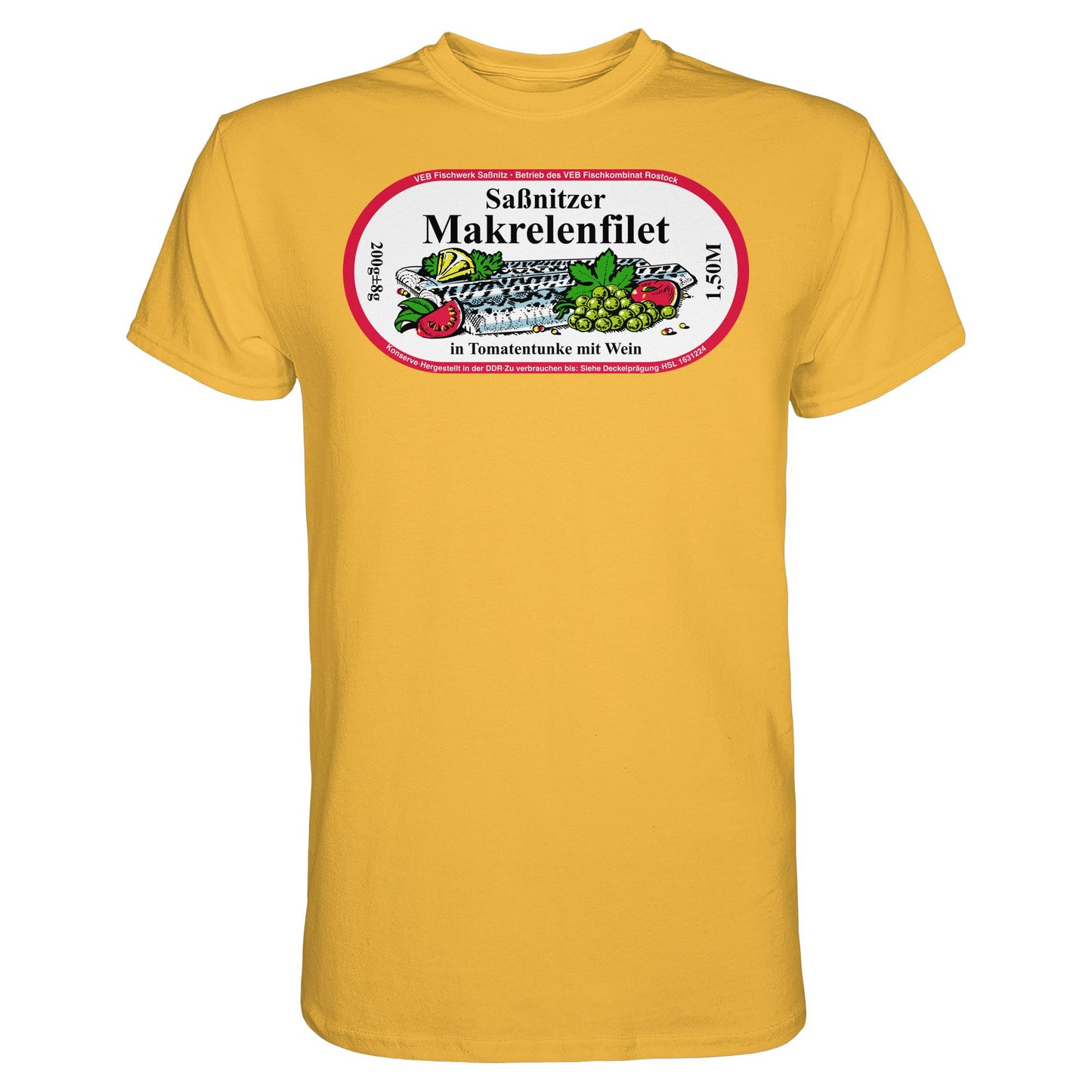 DDR Ostalgie Shirt Unisex • SASSNITZER MAKRELENFILET - VEB FISCHWERK