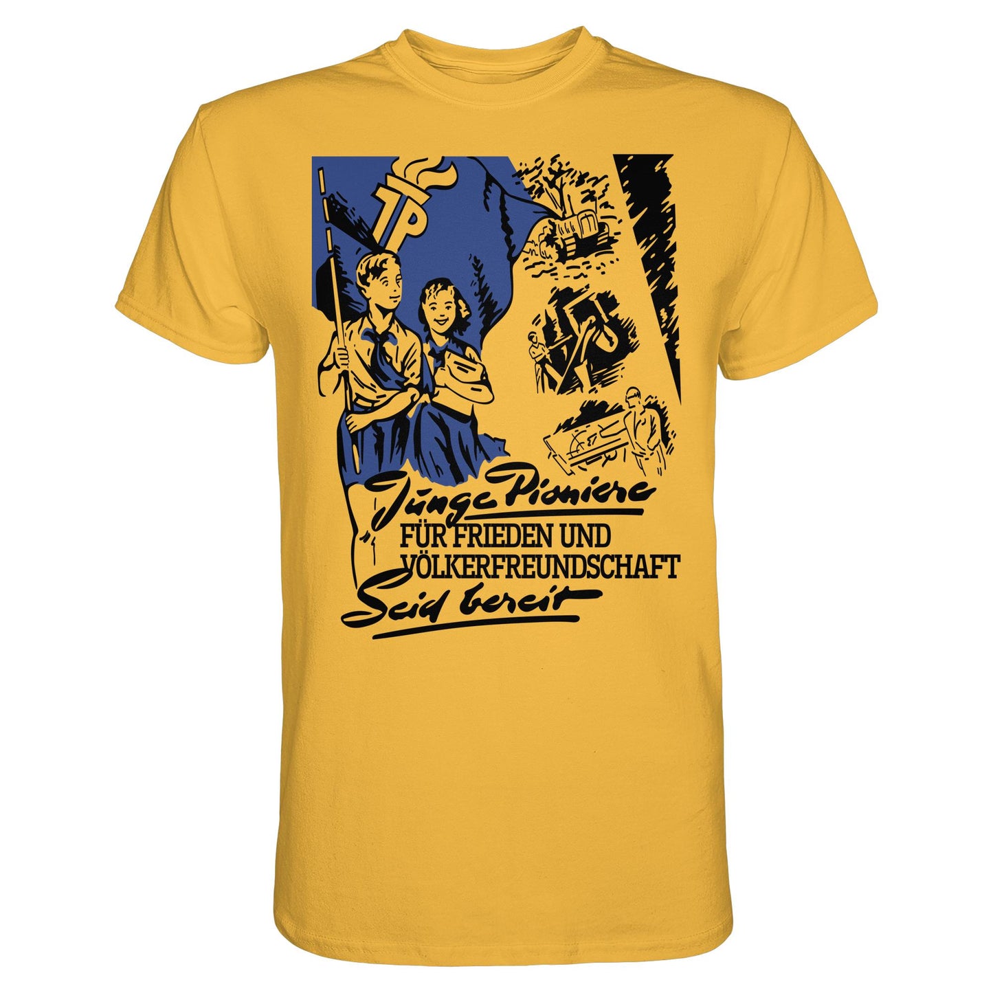 DDR Ostalgie Shirt Unisex • JUNGE PIONIERE FÜR FRIEDEN UND VÖLKERFREUNDSCHAFT - SEID BEREIT