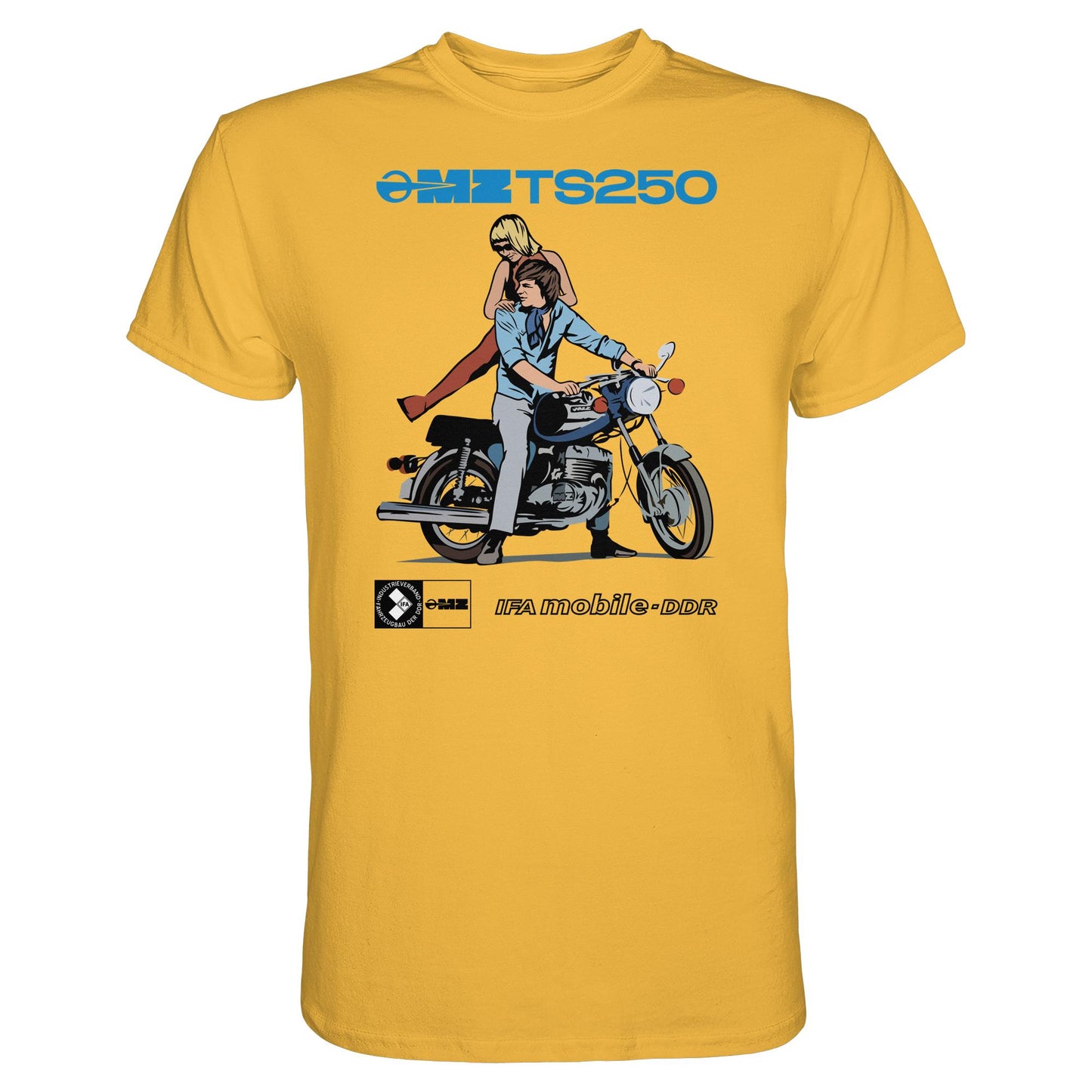 DDR Ostalgie Shirt Unisex • MZ TS 250 BLAU (ORIGINAL DDR-PLAKAT)