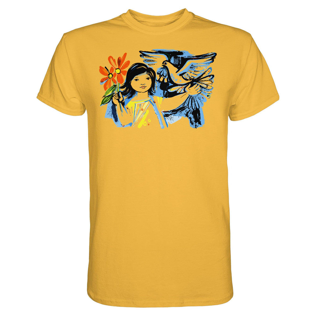 DDR Ostalgie Shirt Unisex • WALTER WOMACKA - MÄDCHEN MIT FRIEDENSTAUBE (1963)