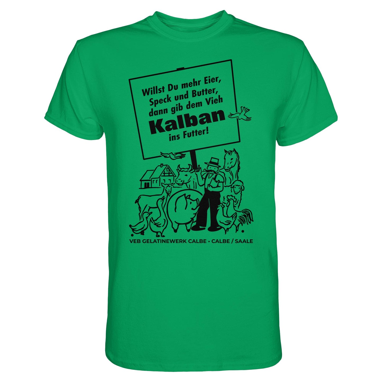 DDR Ostalgie Shirt Unisex • KALBAN, VEB GELATINEWERK CALBE - ORIGINALPLAKAT