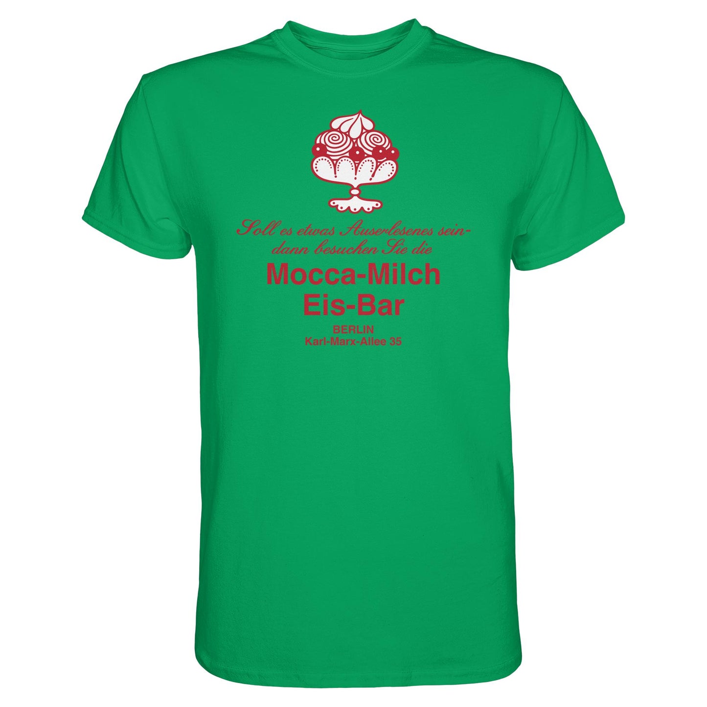 DDR Ostalgie Shirt Unisex • MOKKA-MILCH-EIS-BAR BERLIN (ORIGINAL UNTERSETZER)