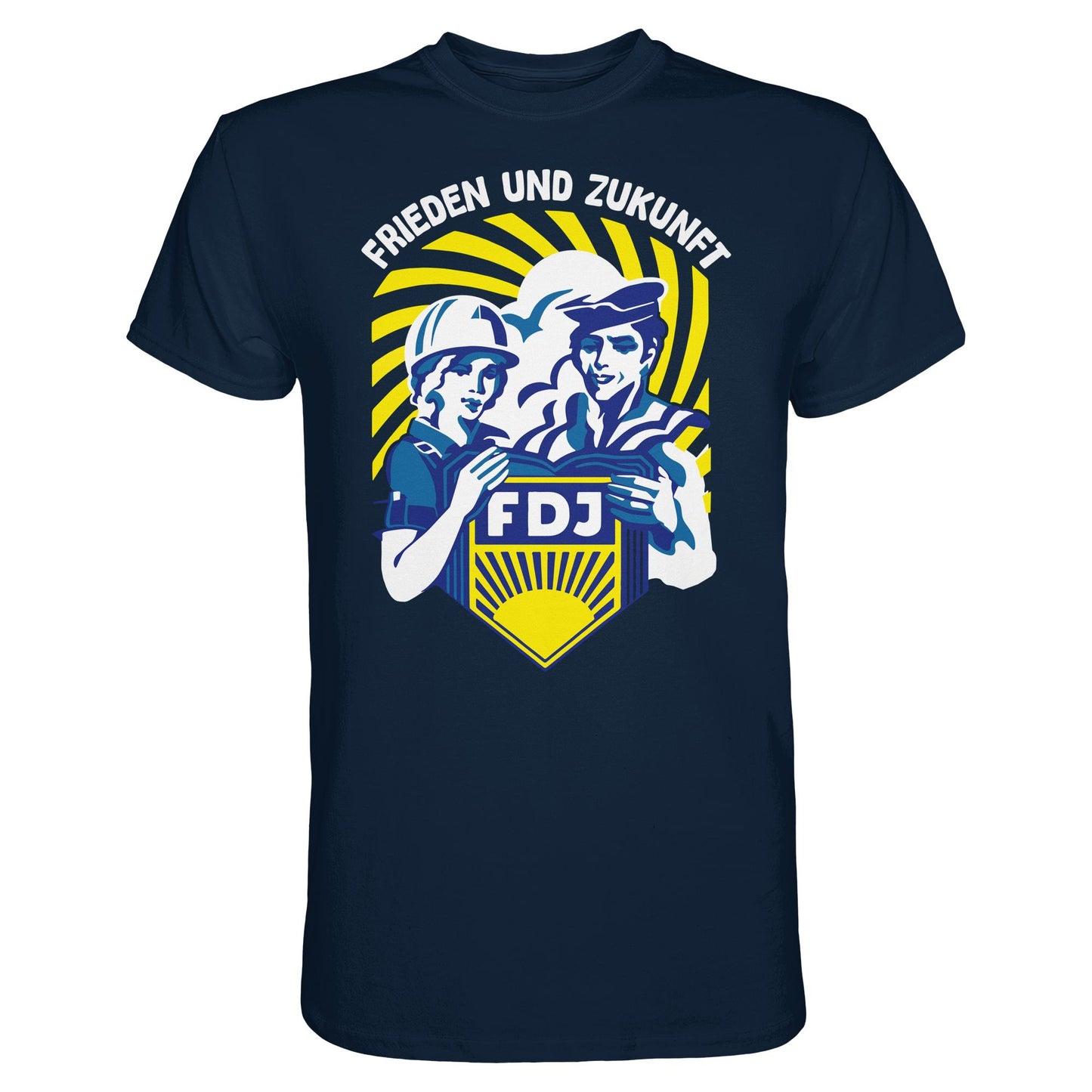 DDR Ostalgie Shirt Unisex • FDJ - FRIEDEN UND ZUKUNFT (ORIGINAL WIMPEL)