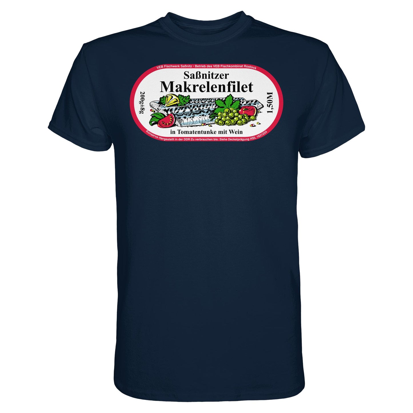 DDR Ostalgie Shirt Unisex • SASSNITZER MAKRELENFILET - VEB FISCHWERK