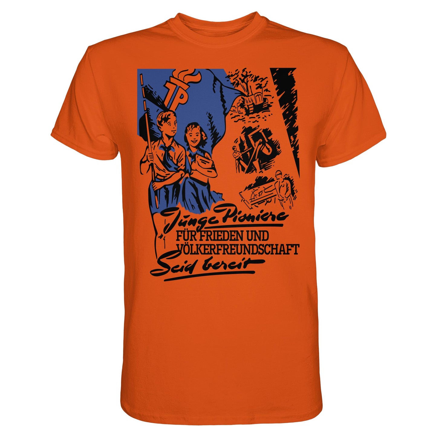 DDR Ostalgie Shirt Unisex • JUNGE PIONIERE FÜR FRIEDEN UND VÖLKERFREUNDSCHAFT - SEID BEREIT