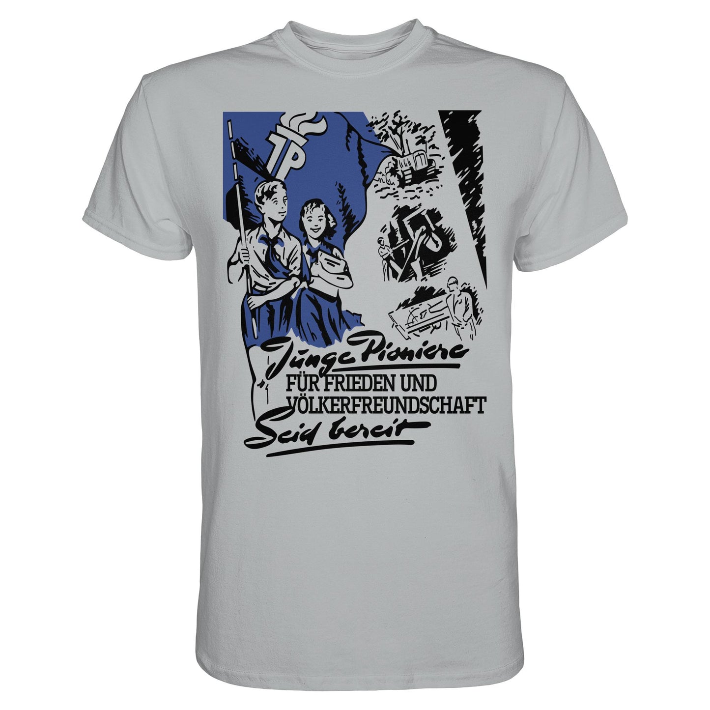 DDR Ostalgie Shirt Unisex • JUNGE PIONIERE FÜR FRIEDEN UND VÖLKERFREUNDSCHAFT - SEID BEREIT