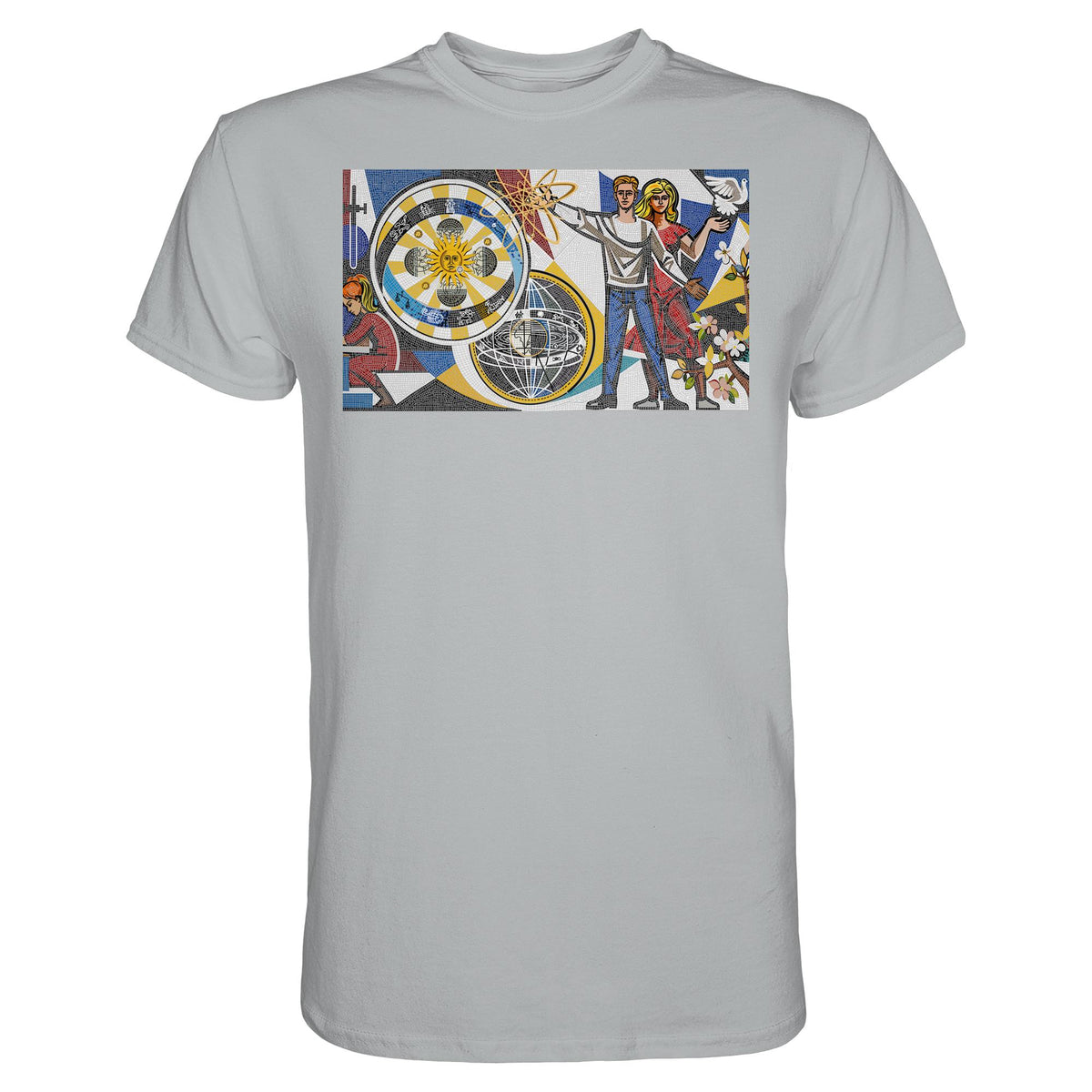 DDR Ostalgie Shirt Unisex • WALTER WOMACKA - JUNGES PAAR MIT FRIEDENSTAUBE (MOSAIK HAUS DES LEHRERS, 1964)