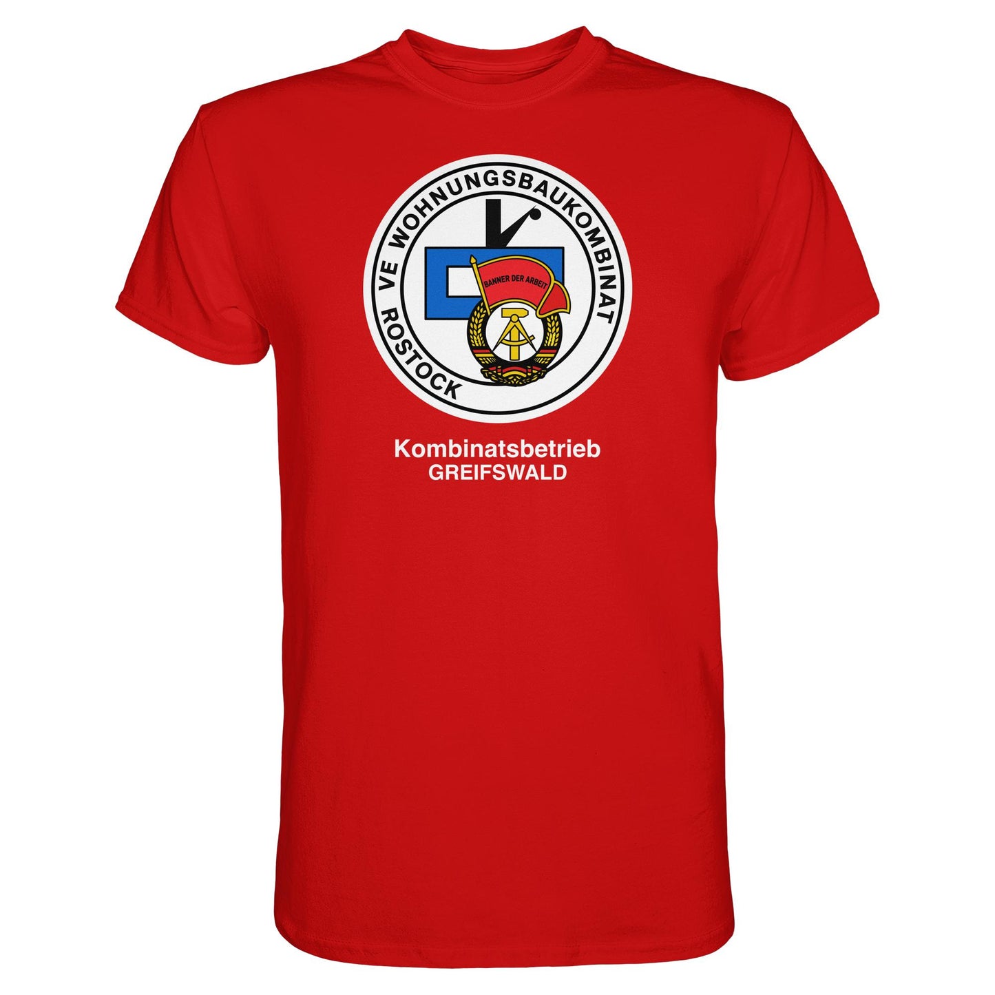 DDR Ostalgie Shirt Unisex • VE WOHNUNGSBAUKOMBINAT ROSTOCK - GREIFSWALD