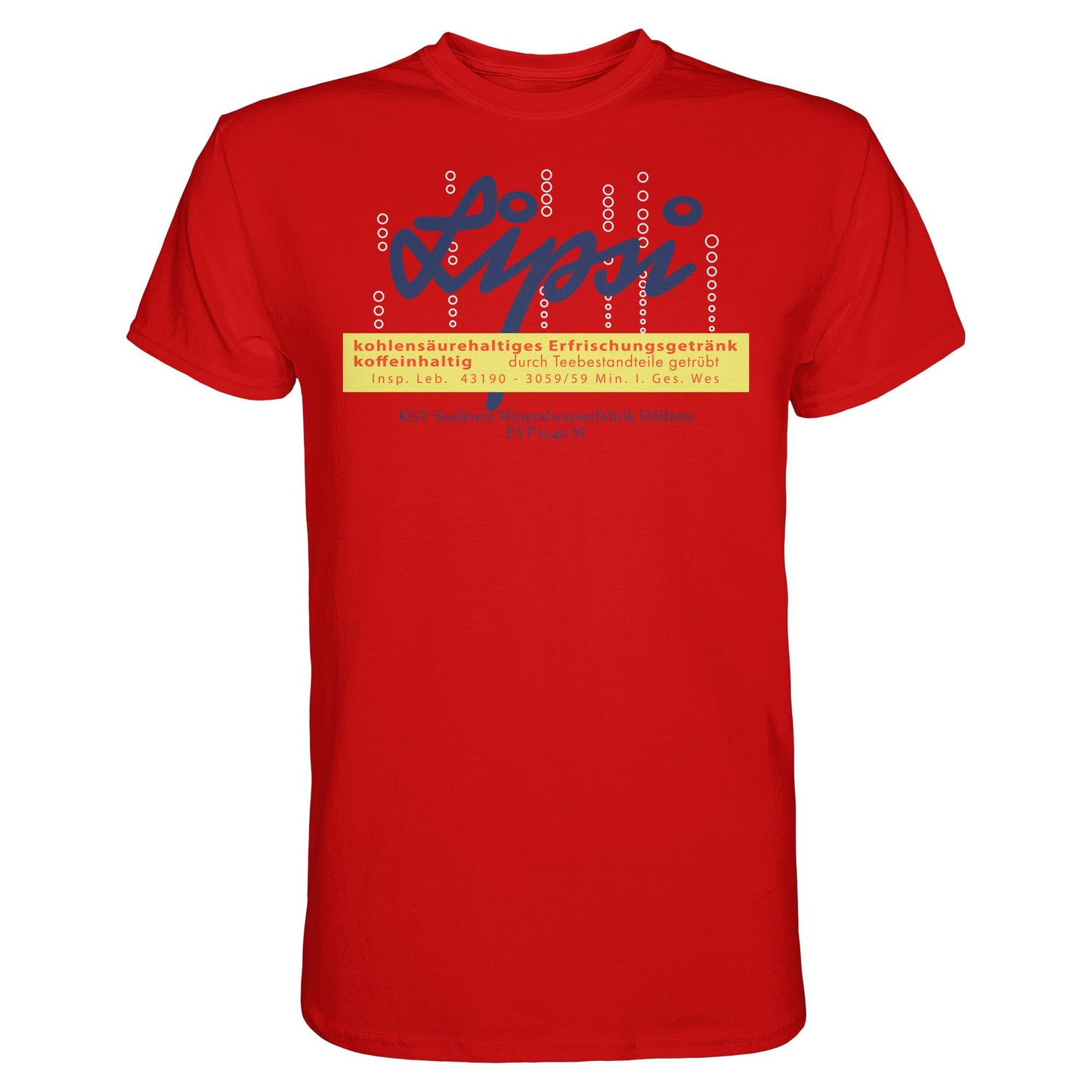 DDR Ostalgie Shirt Unisex • LIPSI ERFRISCHUNGSGETRÄNK - MINERALWASSERFABRIK DÖLLNITZ