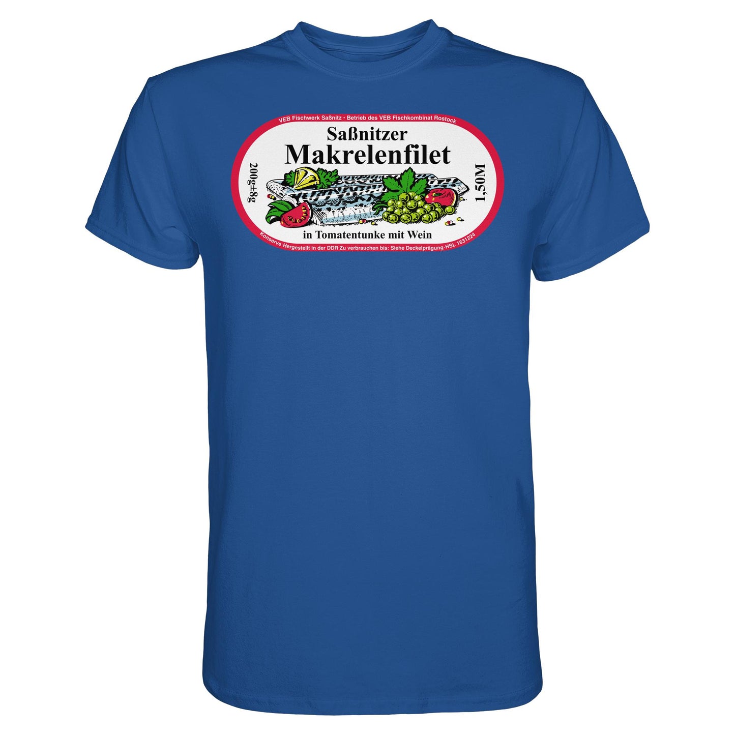 DDR Ostalgie Shirt Unisex • SASSNITZER MAKRELENFILET - VEB FISCHWERK