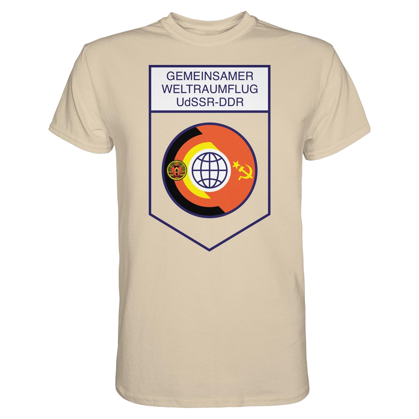 DDR Ostalgie Shirt Unisex • GEMEINSAMER WELTRAUMFLUG UDSSR-DDR (ORIGINAL WIMPEL)