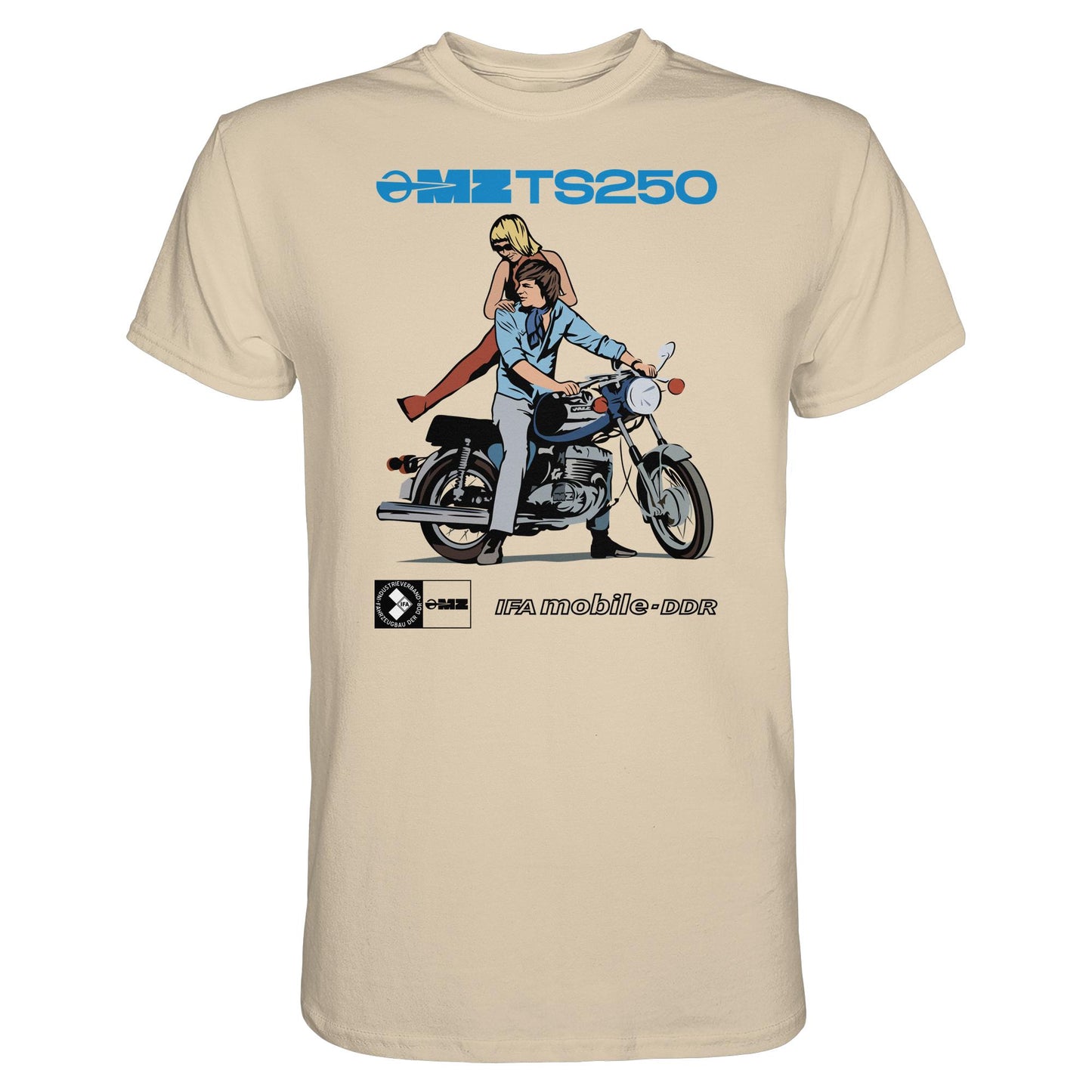 DDR Ostalgie Shirt Unisex • MZ TS 250 BLAU (ORIGINAL DDR-PLAKAT)
