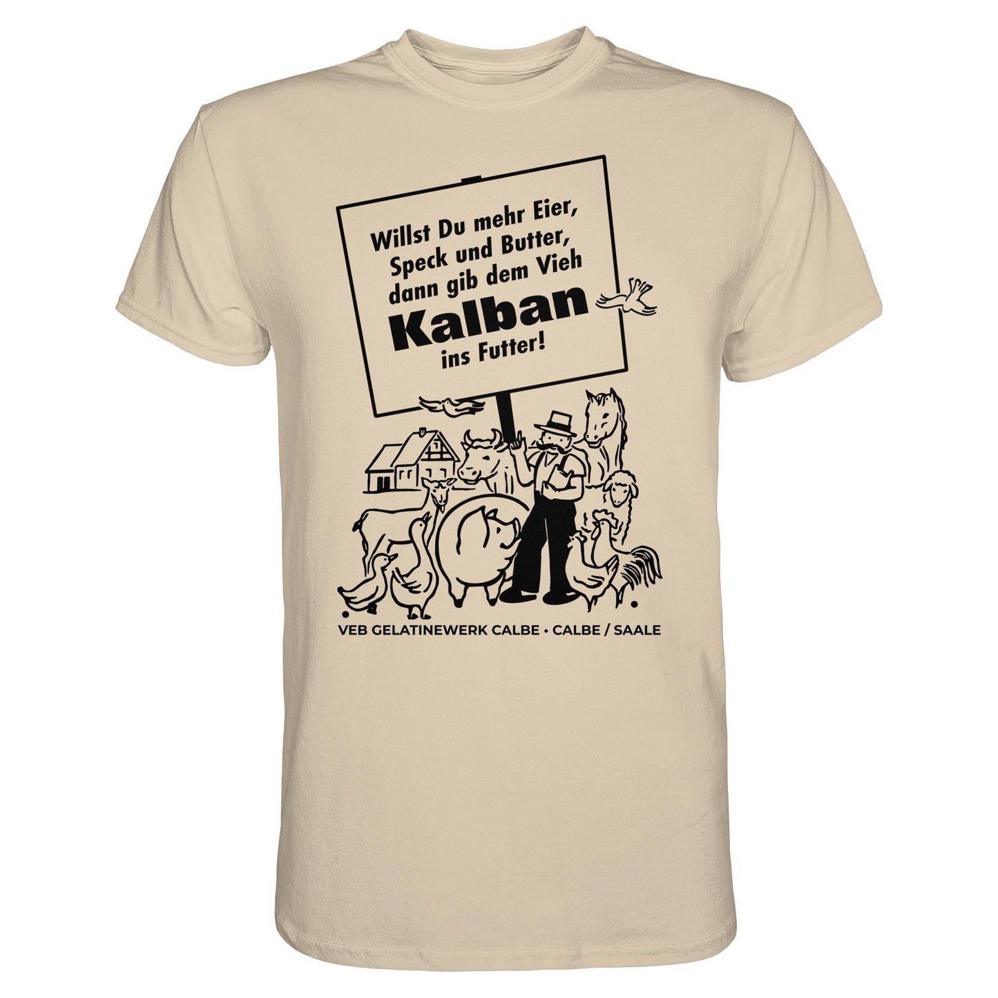 DDR Ostalgie Shirt Unisex • KALBAN, VEB GELATINEWERK CALBE - ORIGINALPLAKAT