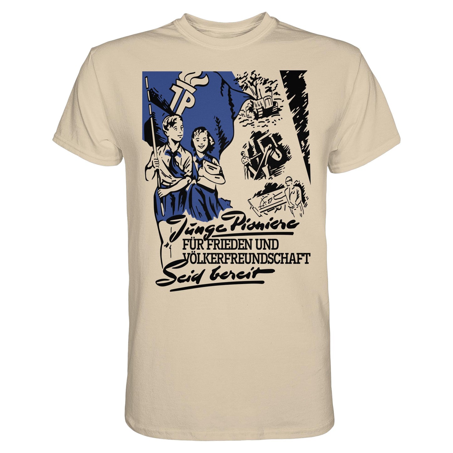 DDR Ostalgie Shirt Unisex • JUNGE PIONIERE FÜR FRIEDEN UND VÖLKERFREUNDSCHAFT - SEID BEREIT