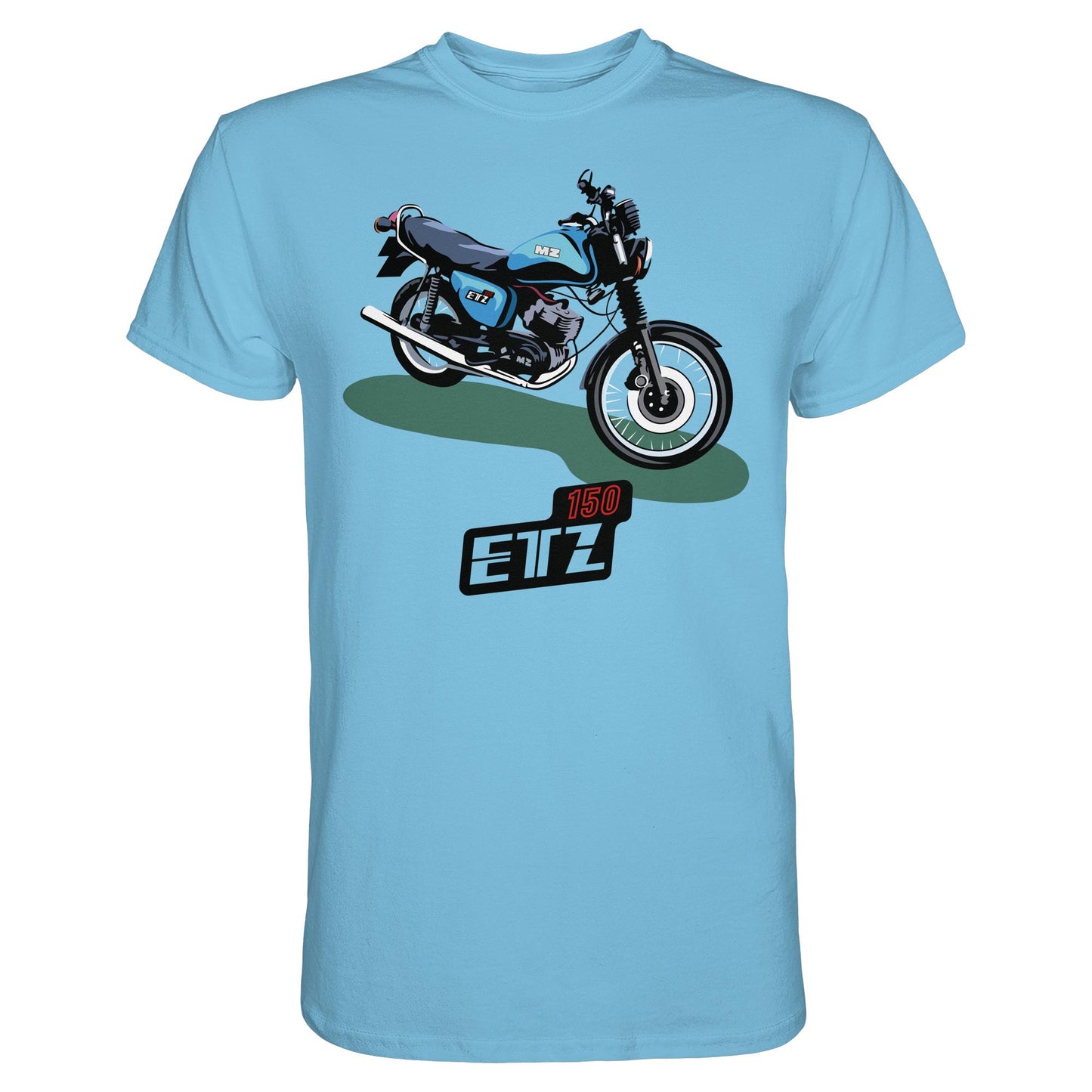 DDR Ostalgie Shirt Unisex • MZ ETZ 150 BLAU (ORIGINAL DDR-PLAKAT)