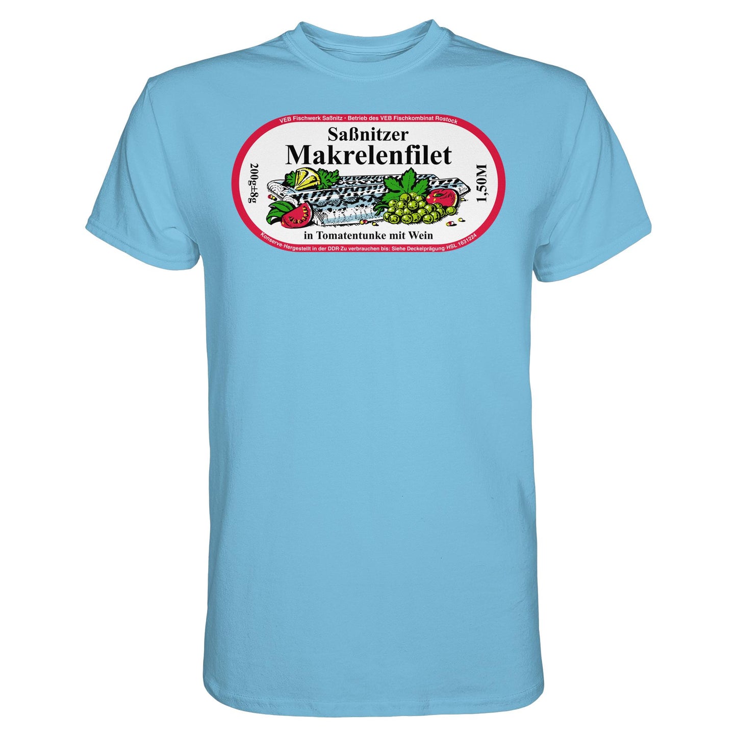 DDR Ostalgie Shirt Unisex • SASSNITZER MAKRELENFILET - VEB FISCHWERK