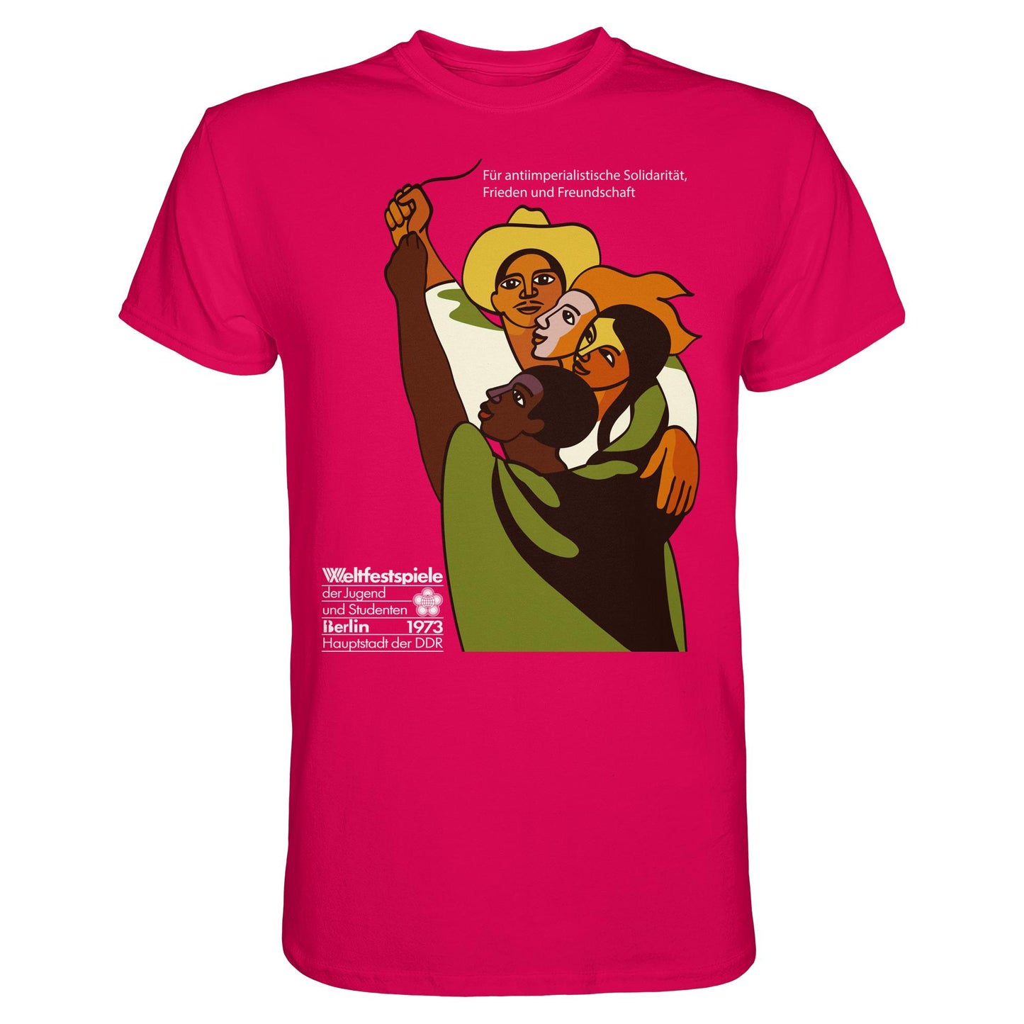 DDR Ostalgie Shirt Unisex • FÜR FRIEDEN UND FREUNDSCHAFT - ORIGINALPOSTER WELTFESTSPIELE BERLIN 1973