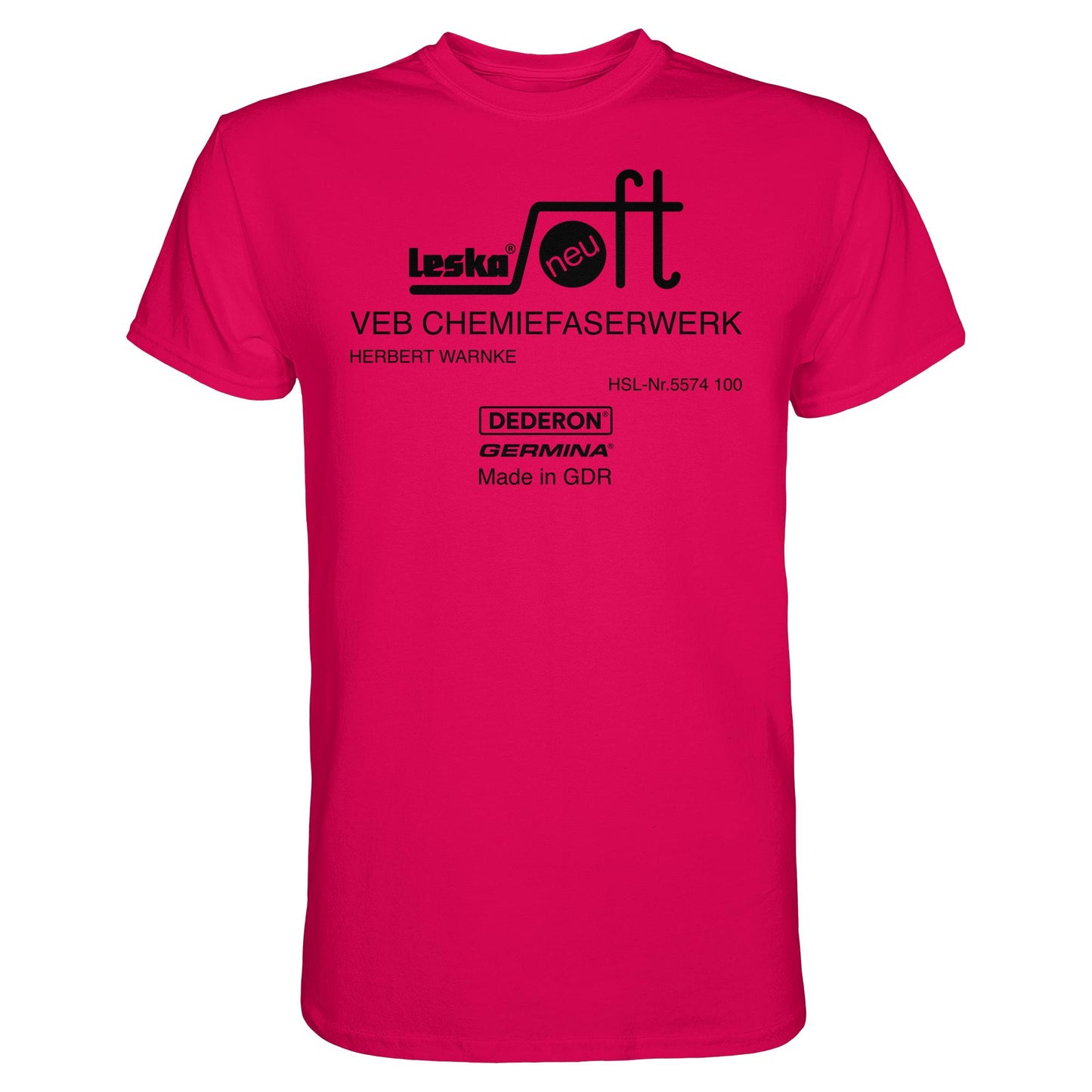 DDR Ostalgie Shirt Unisex • LESKA VEB CHEMIEFASERWERK HERBERT WARNKE - DEDERON, GERMINA