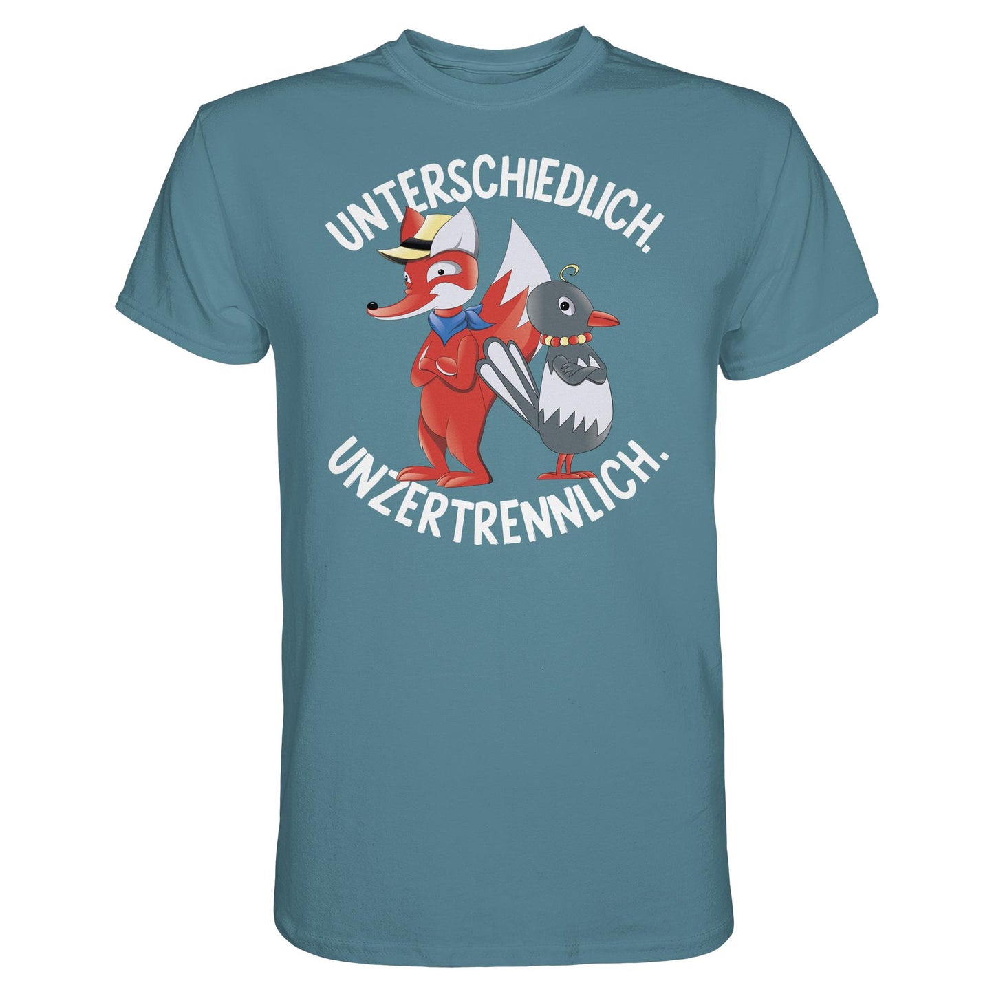 DDR Ostalgie Shirt Unisex • UNSER SANDMÄNNCHEN - HERR FUCHS & FRAU ELSTER, UNZERTRENNLICH